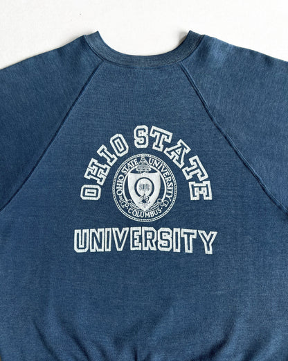 1970S 'OHIO STATE UNIVERSITY' RAGLAN SHORTSLEEVES SWEATSHIRT (M)