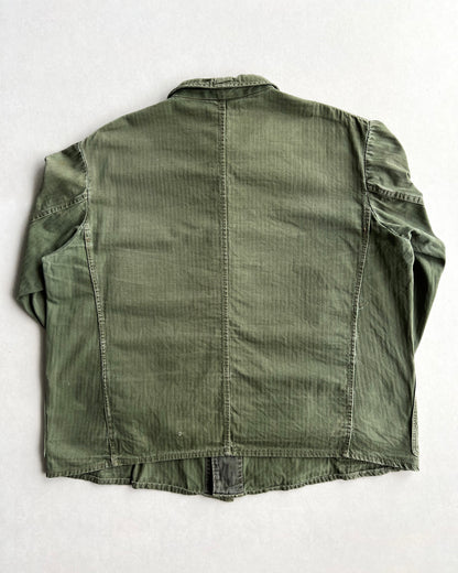 1960S OLIVE HBT FRENCH WORK CHORE JACKET (L)