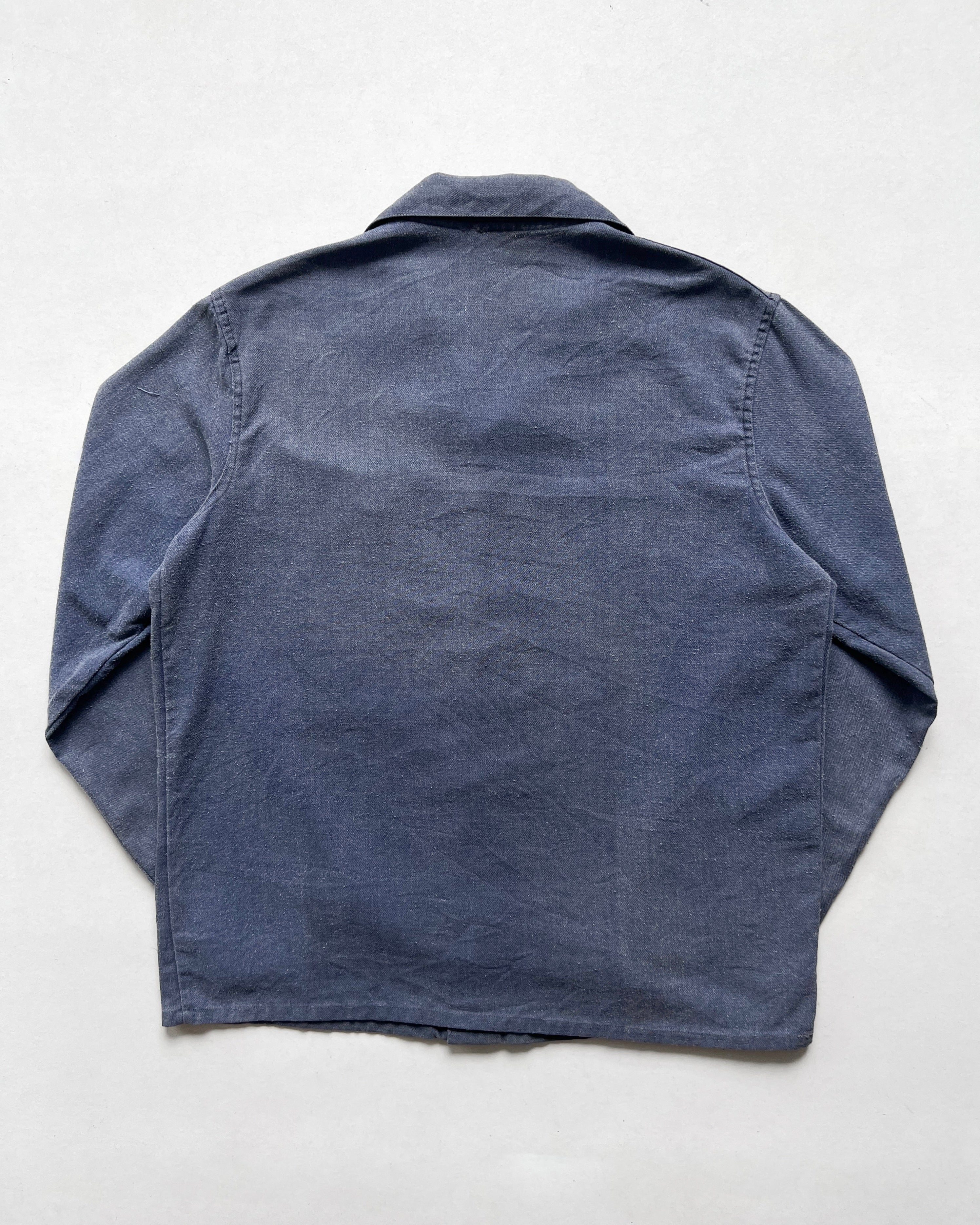 1970S FADED FRENCH HIDDEN POCKET WORK SHIRT/JACKET (M)