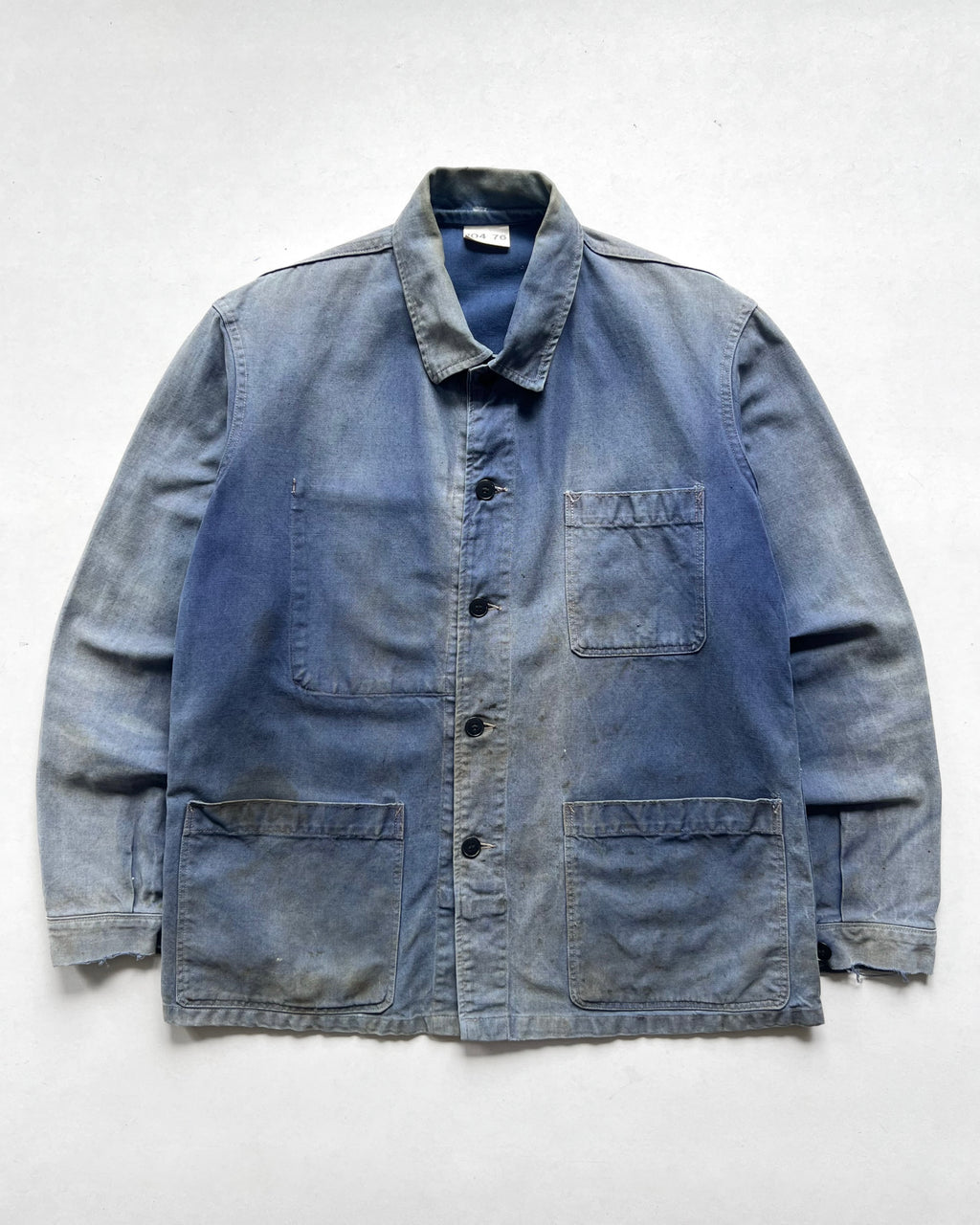 1970S SUN FADED FRENCH WORK JACKET (L)