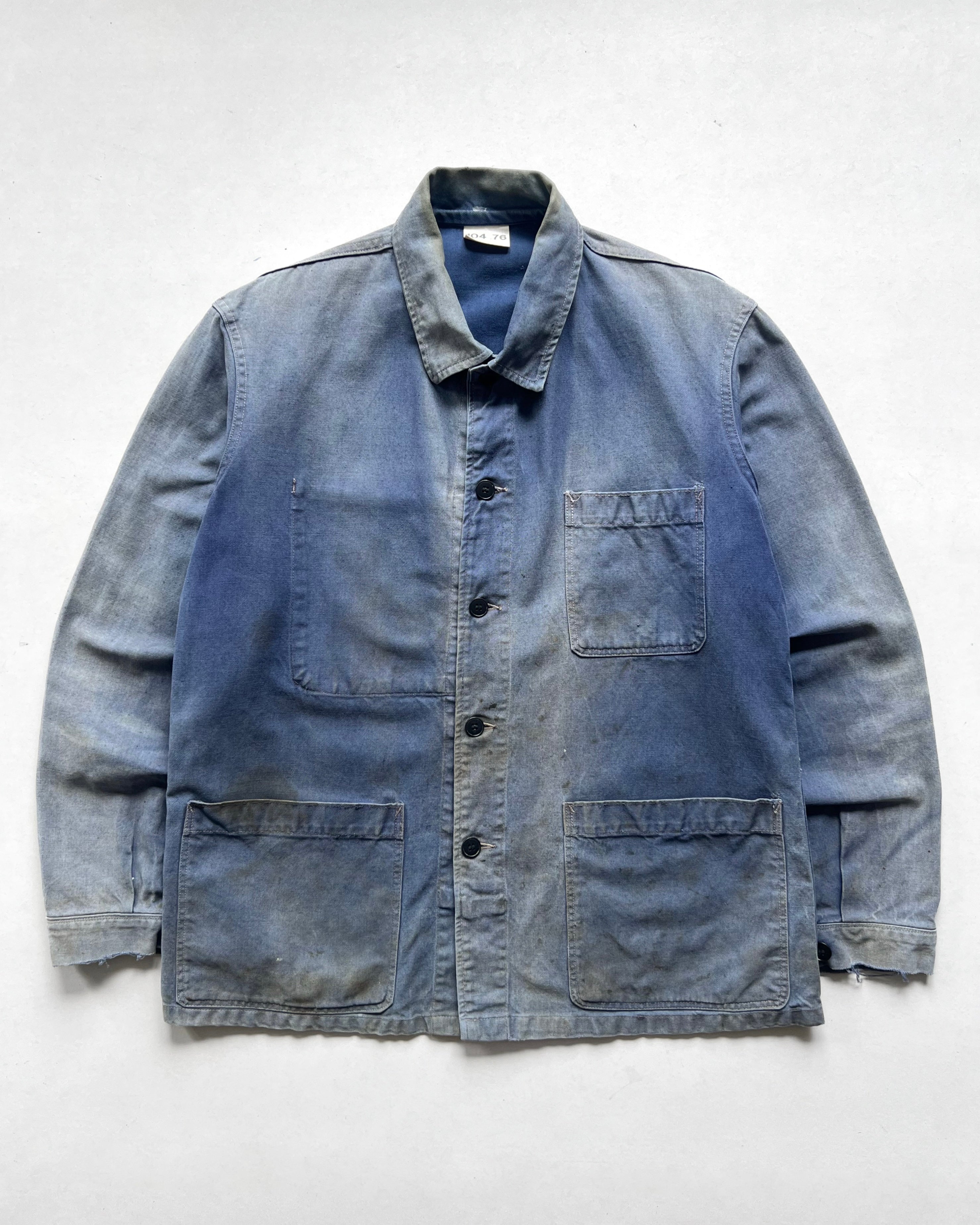 1970S SUN FADED FRENCH WORK JACKET (L)