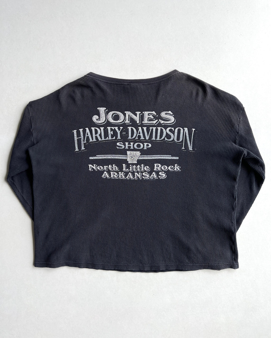 1990S SUN FADED HARLEY DAVIDSON WAFFLE KNIT SWEATER (L)