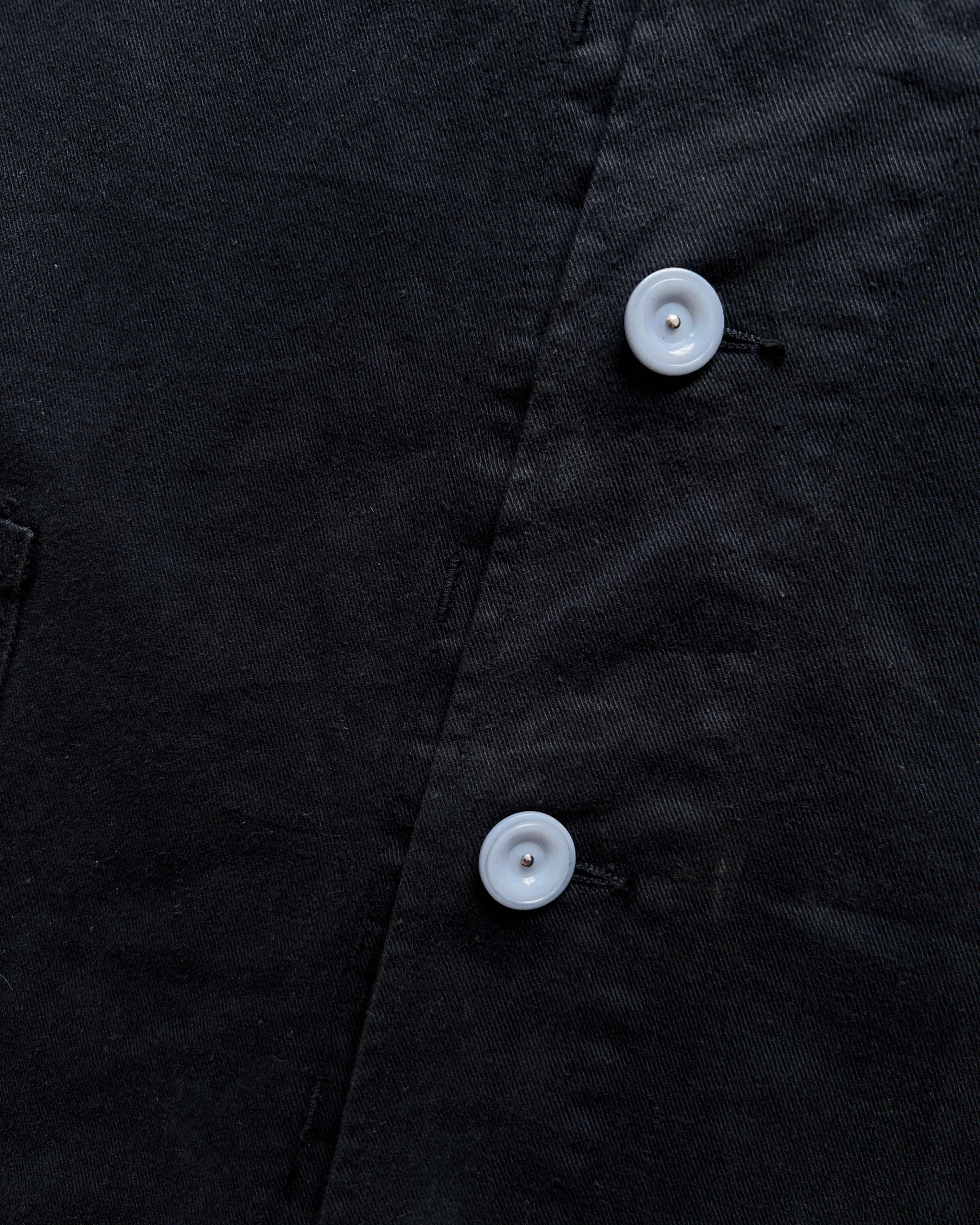 1960S OVERDYED BLACK EUROPE WORK CHORE JACKET (M)