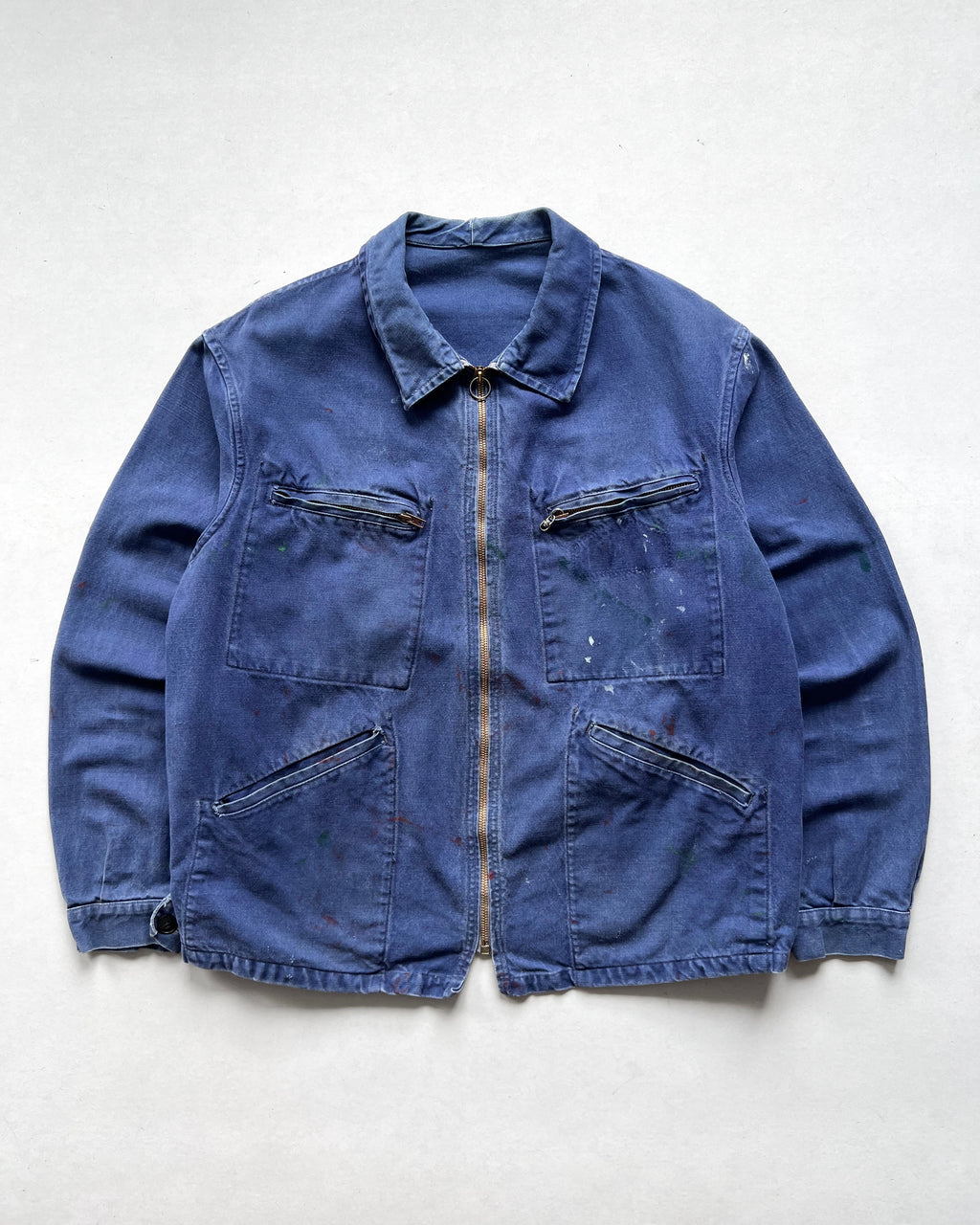 1960S PAINTED FRENCH CYCLIST WORK JACKET (L)