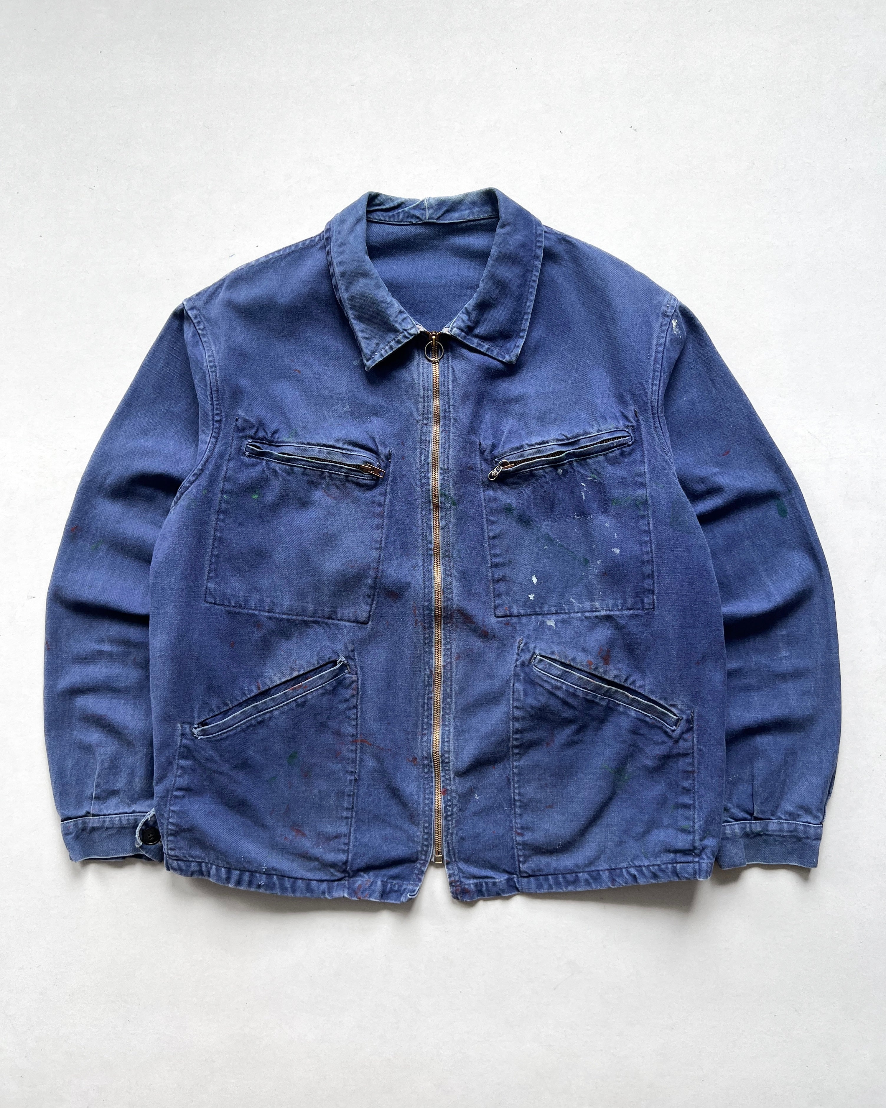 1960S PAINTED FRENCH CYCLIST WORK JACKET (L)