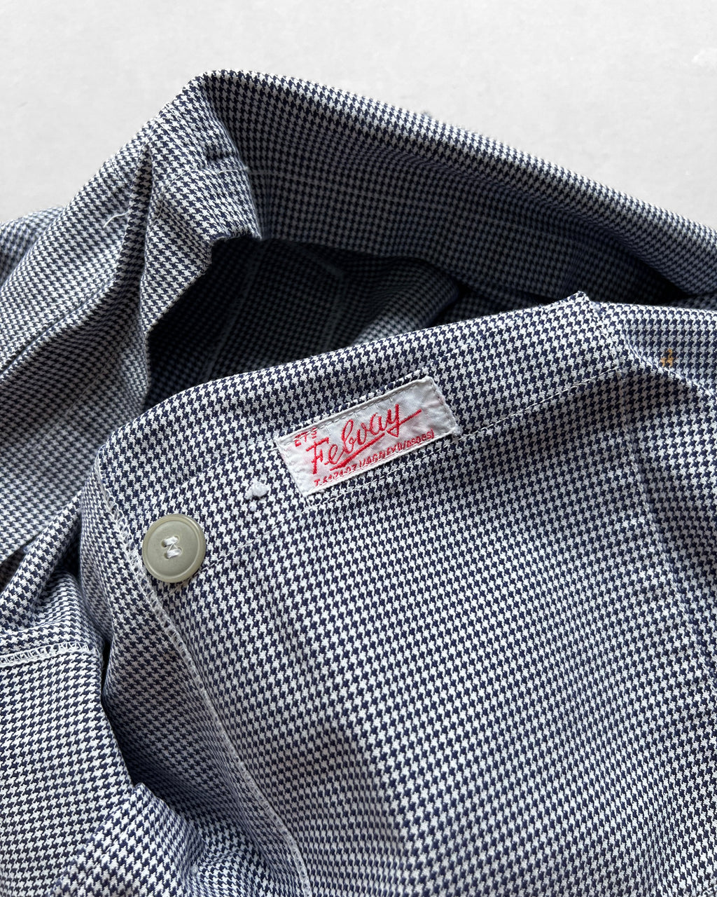 1960S FELVAY FRENCH HOUNDSTOOTH WORK JACKET (L)