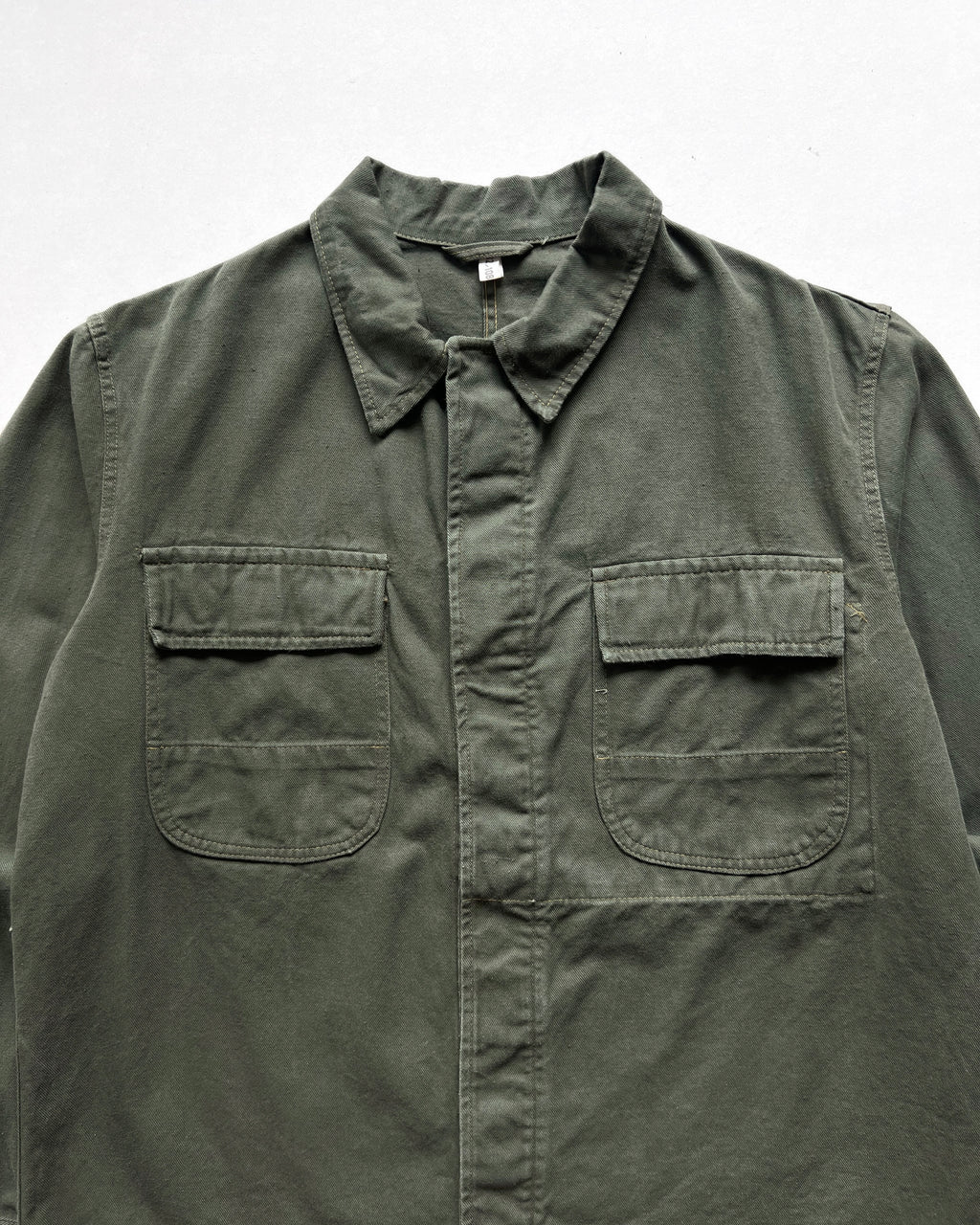 1970S OLIVE EUROPE MILITARY SHIRT JACKET (L)