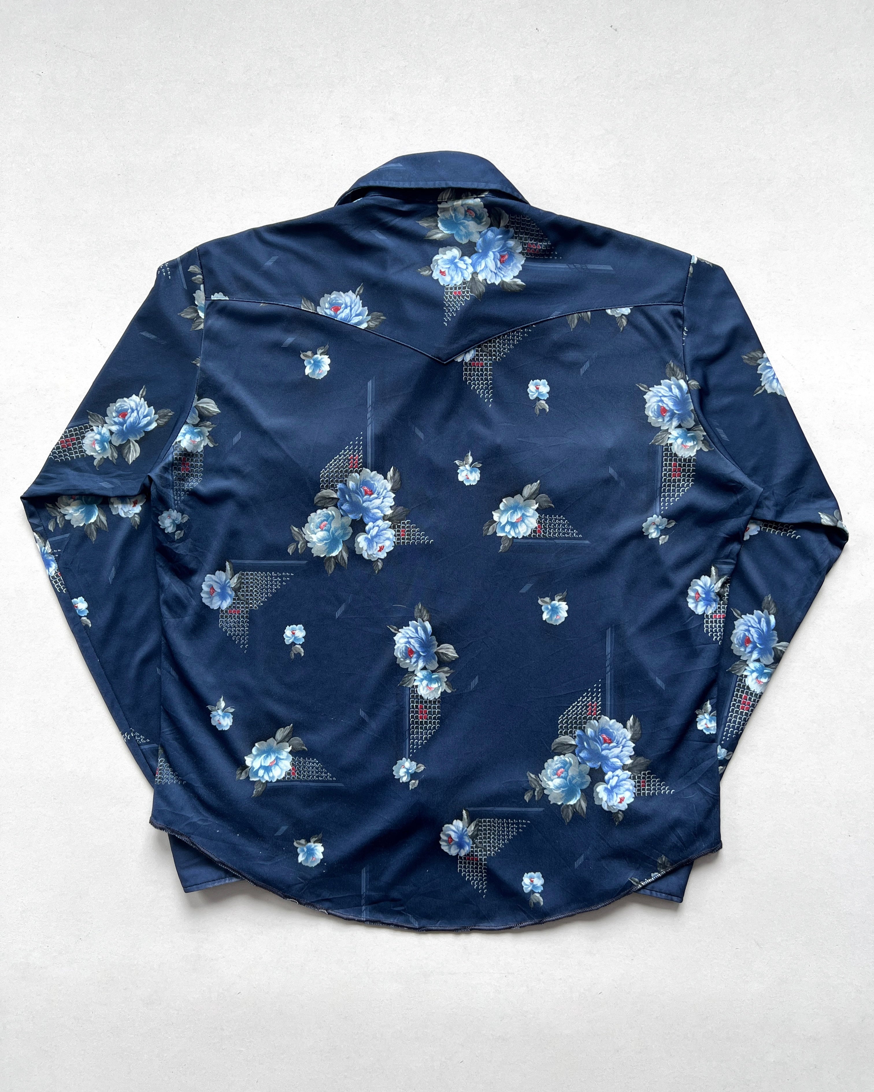 1960S H BAR C RANCHWEAR FLORAL SHIRT (L)