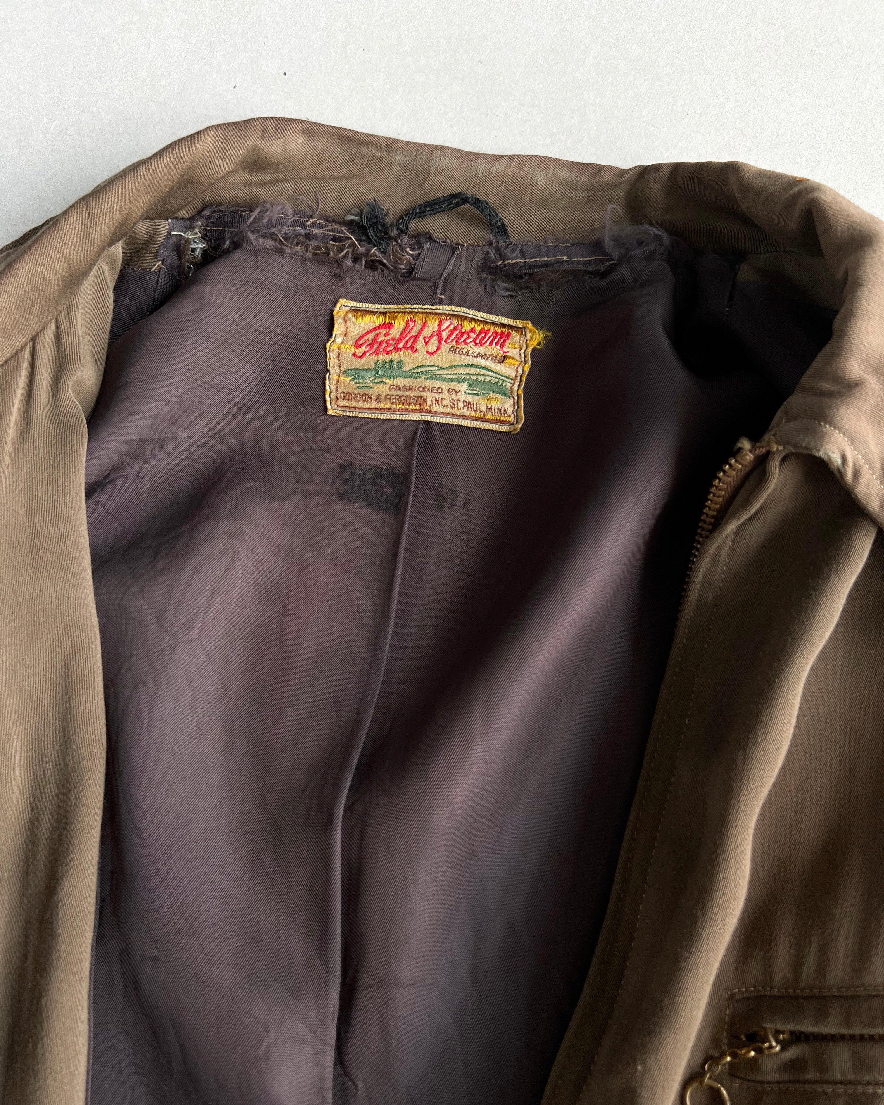 1950S FIELD STREAM RAYON GABARDINE JACKET (L)