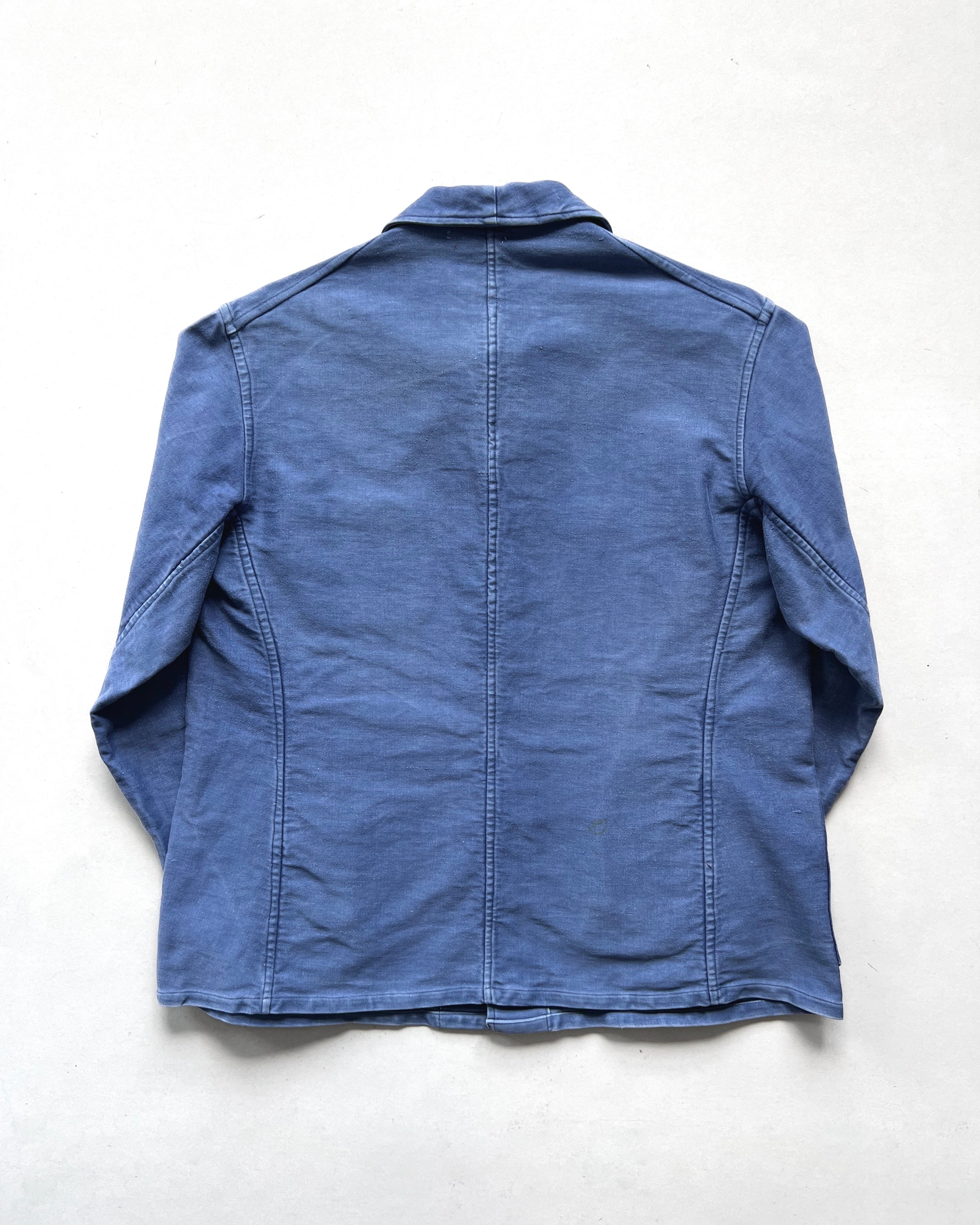 1950S FRENCH INDIGO MOLESKIN WORK JACKET (M)