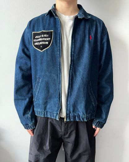 1990S RALPH LAUREN DENIM HARRINGTON JACKET (L)