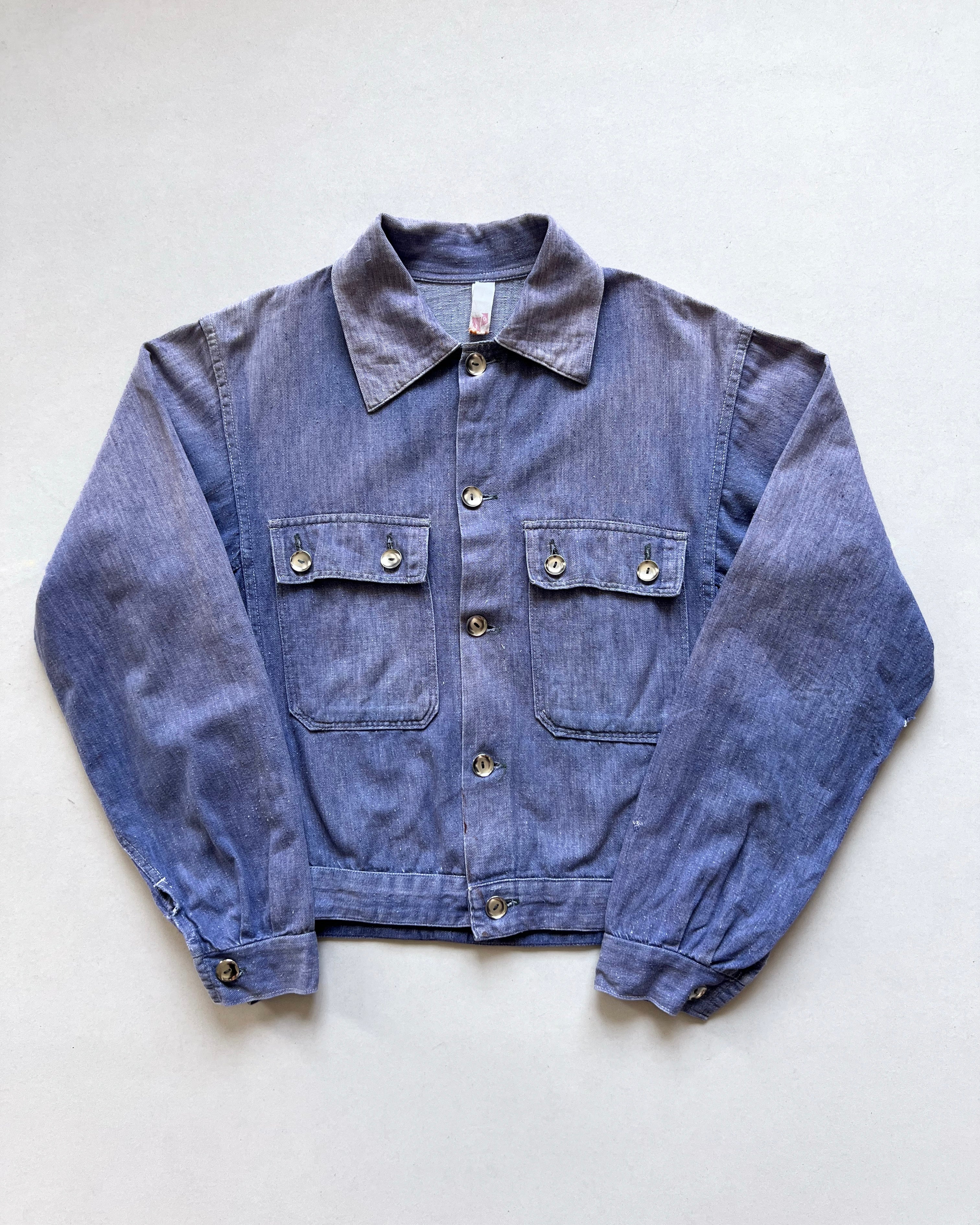 1960S SUN FADED GERMAN WORK JACKET (M)
