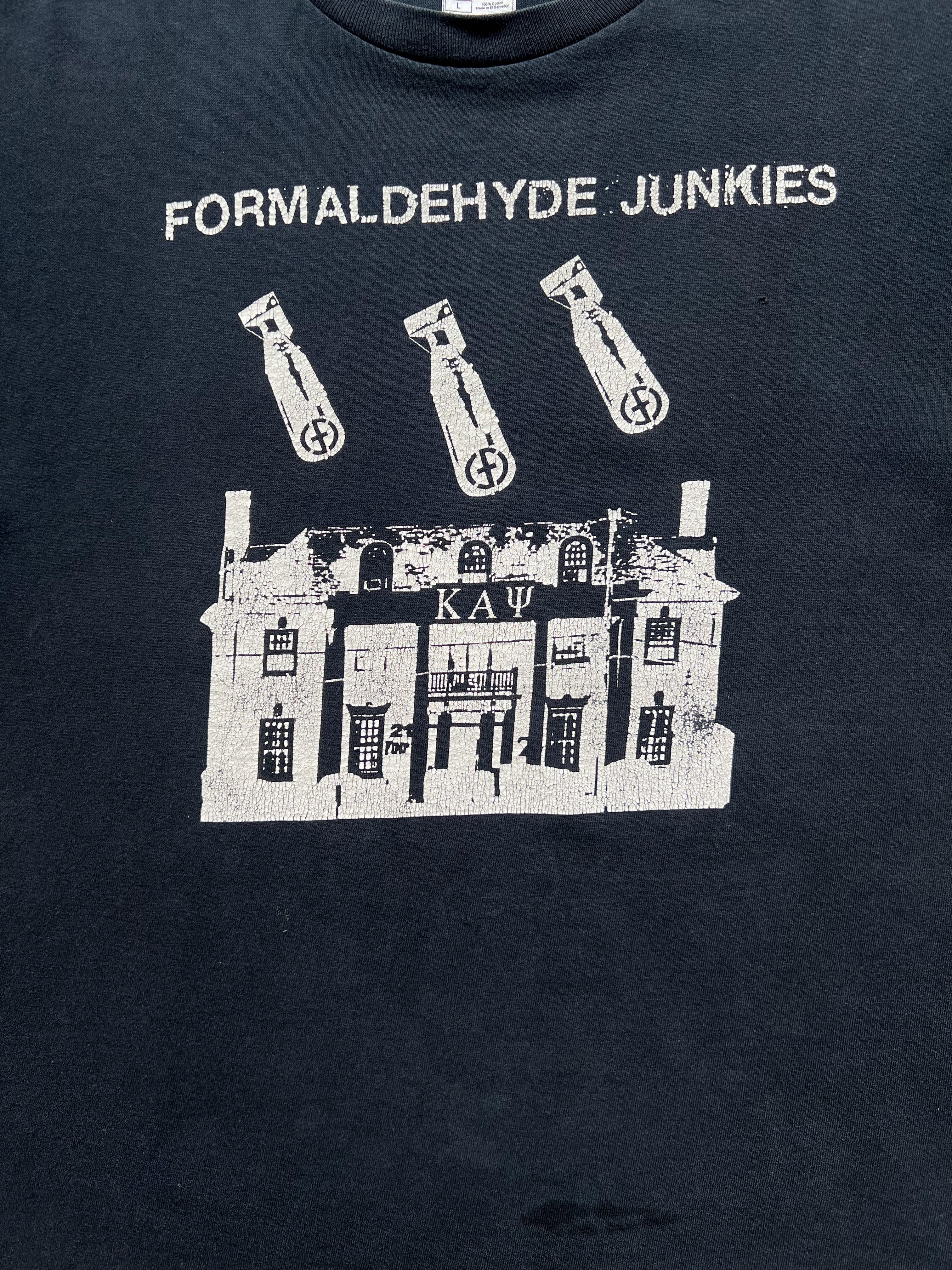 2000S 'FORMALDEHYDE JUNKIES' PUNK TEE (L)