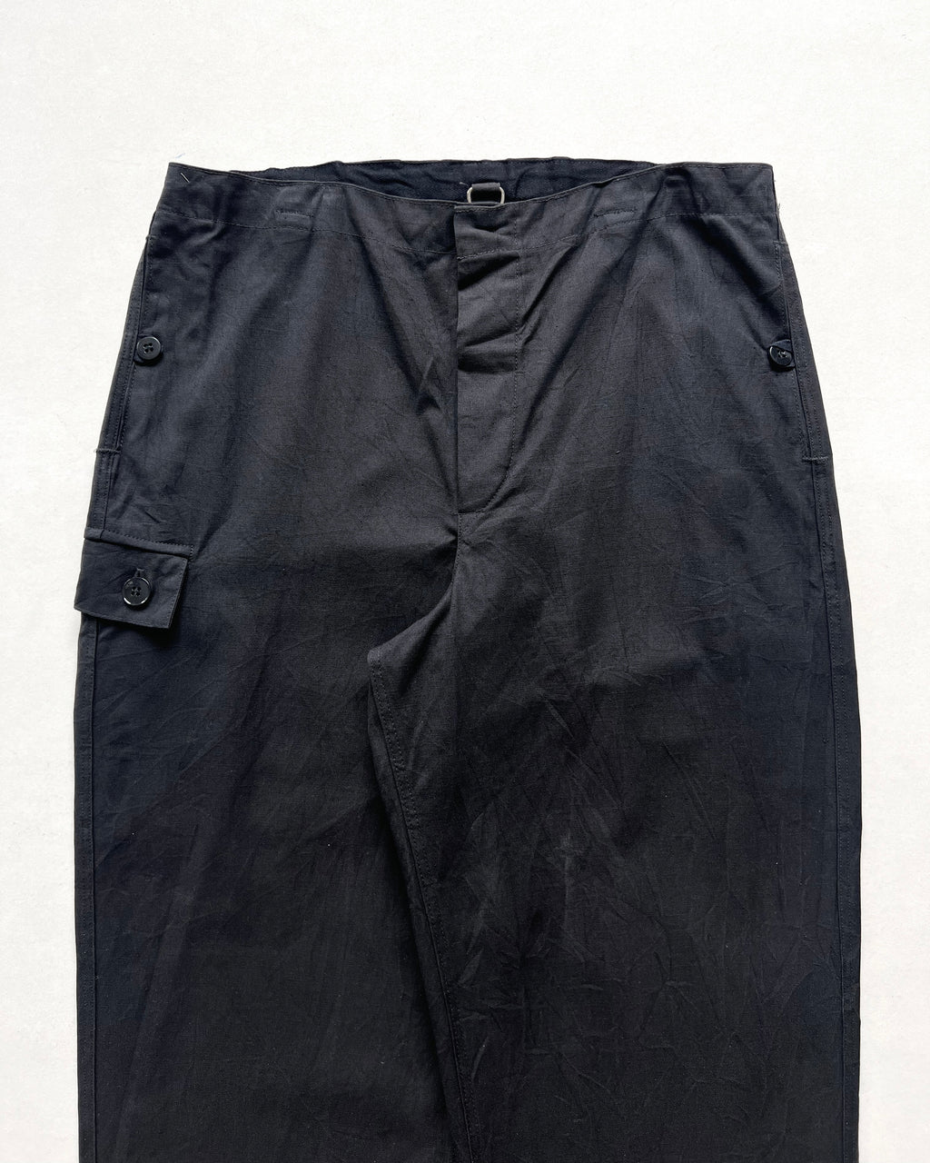 1970S BLACK EAST GERMANY ARMY CARGO PANTS (34-35)