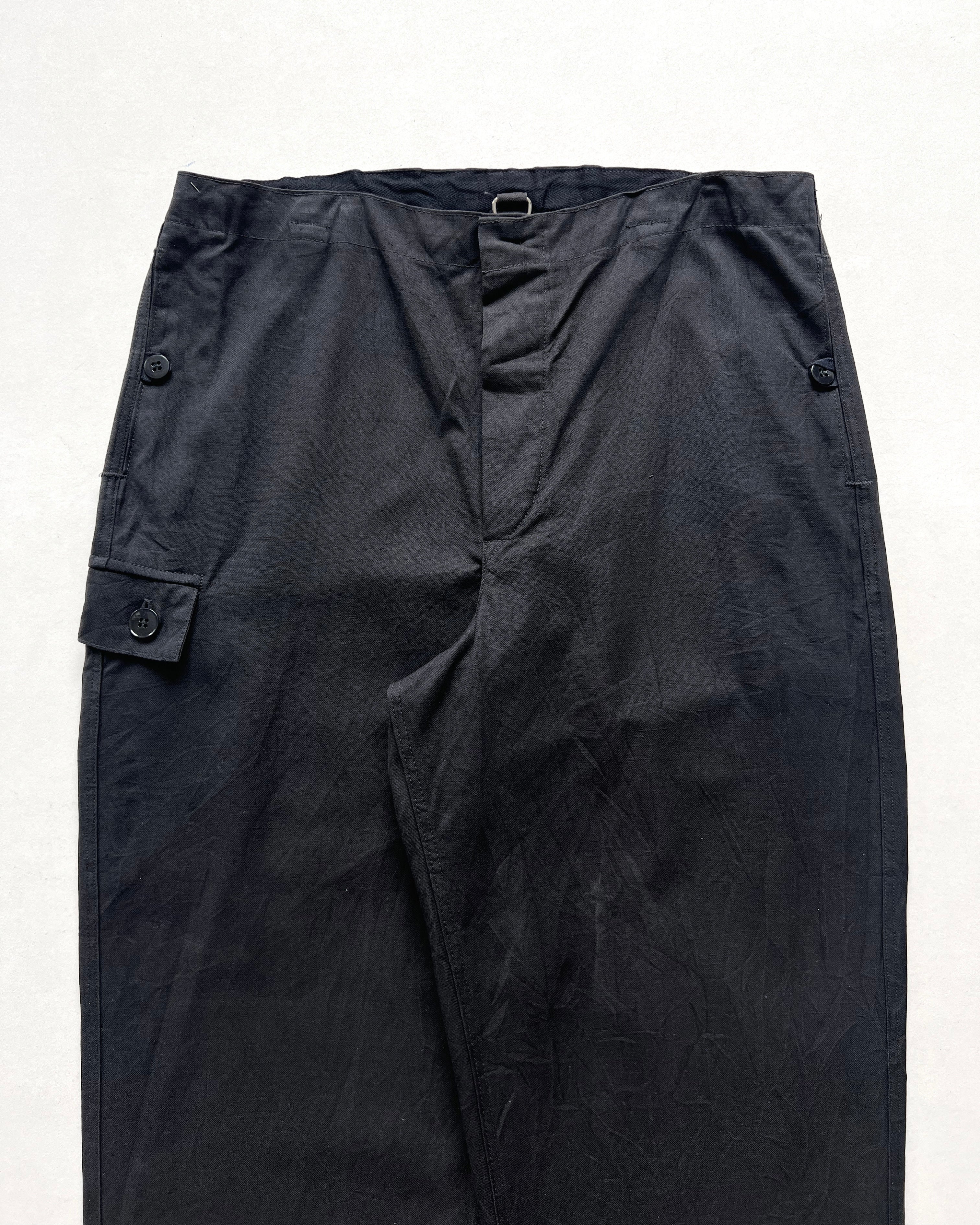 1970S BLACK EAST GERMANY ARMY CARGO PANTS (34-35)