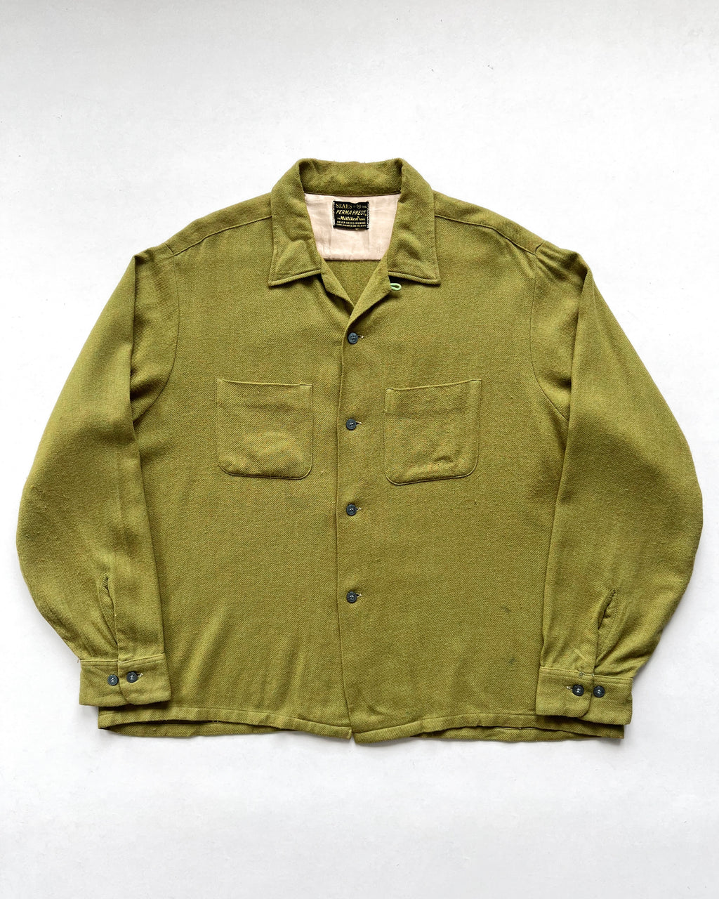 1960S SEARS MILLIKEN WOOL LOOP COLLAR SHIRT (XL)