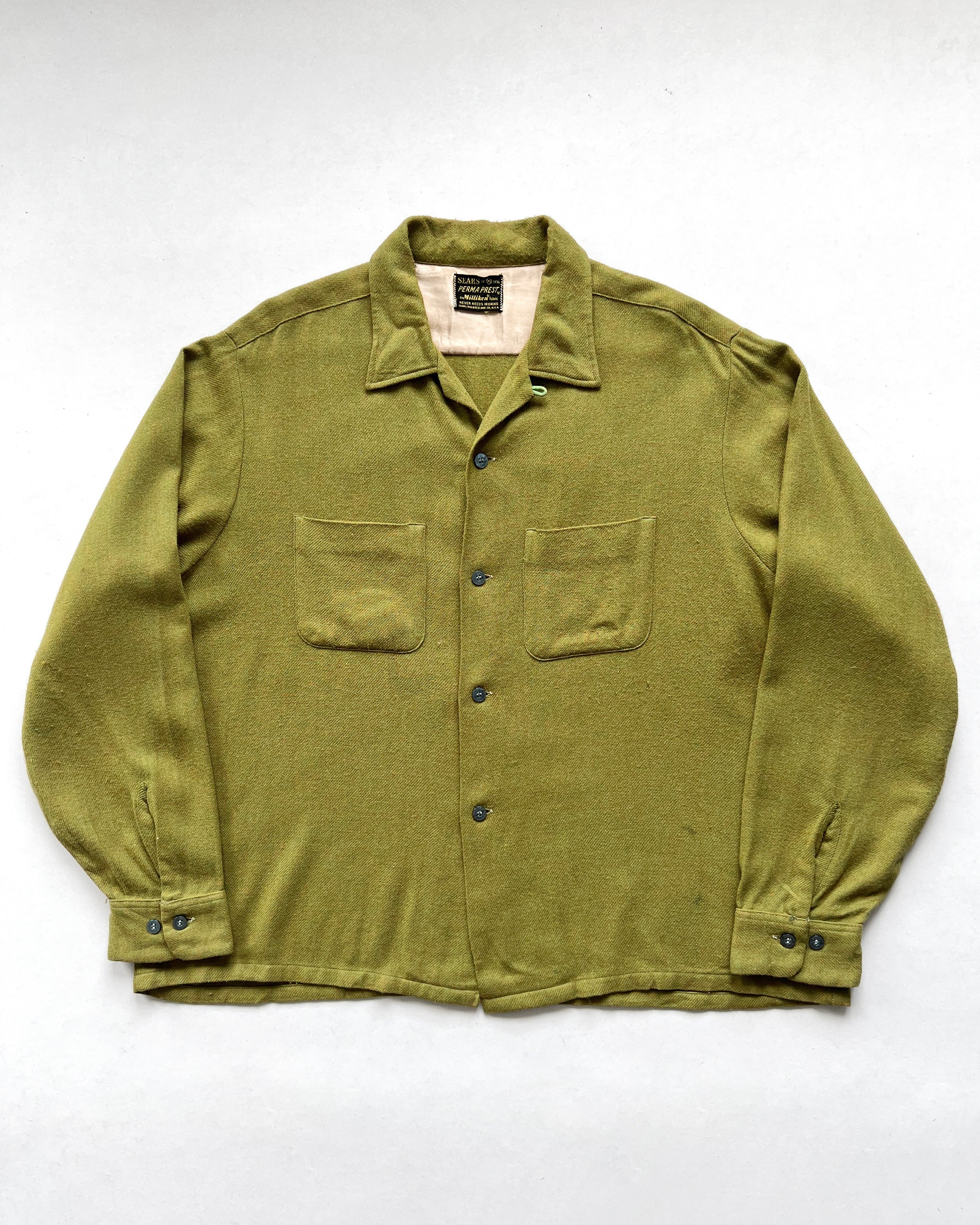 1960S SEARS MILLIKEN WOOL LOOP COLLAR SHIRT (XL)