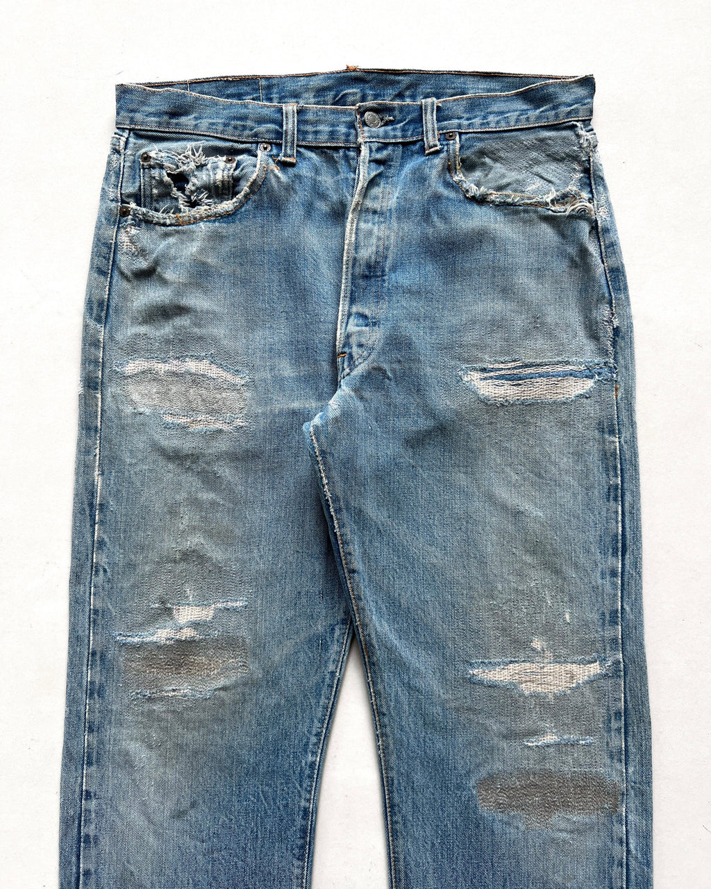 1970S LEVI'S 501 REDLINE SELDVEDGE REPAIRED JEANS (34)