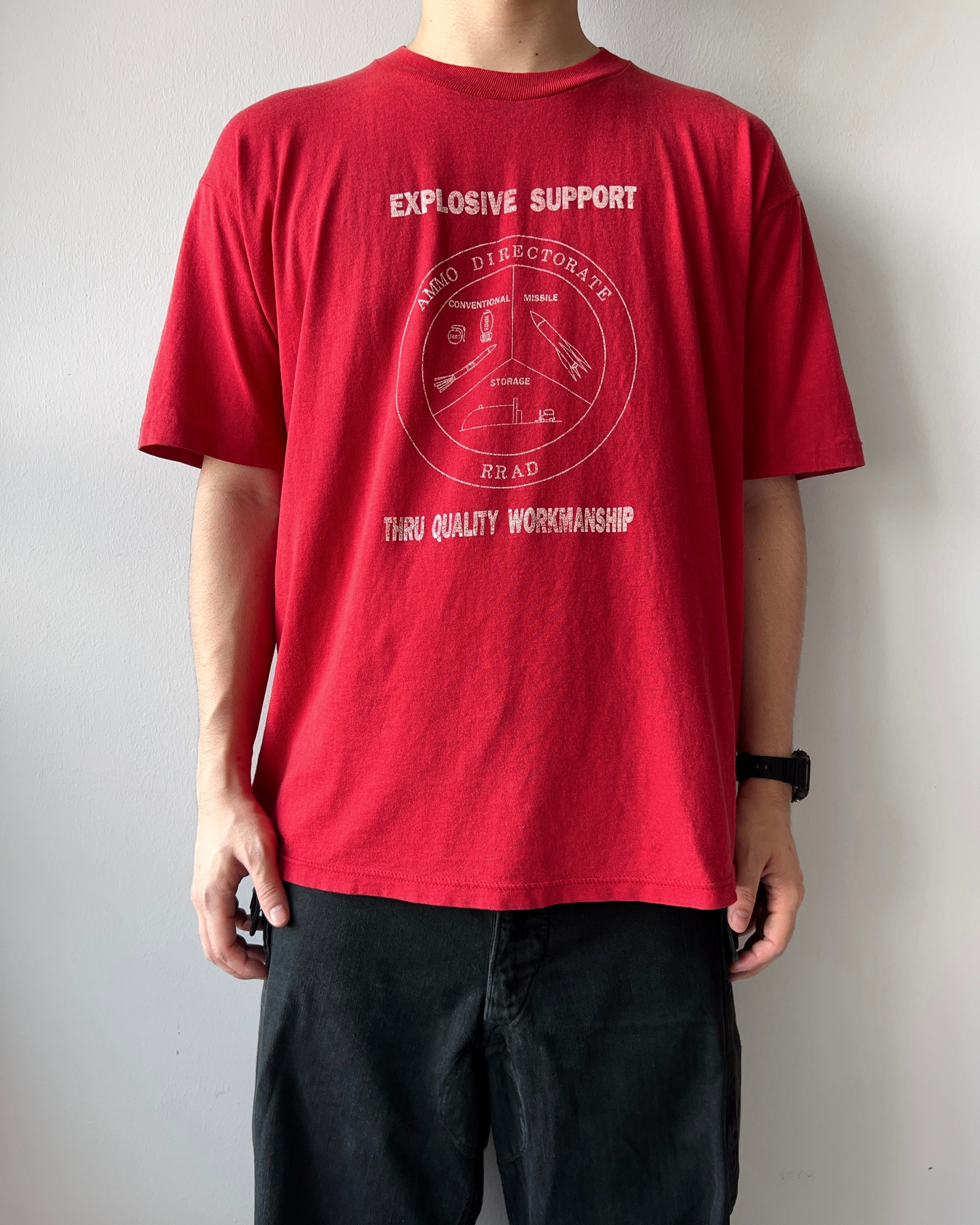 1990S 'EXPLOSIVE SUPPORT THRU QUALITY WORKMANSHIP' TEE (XL)