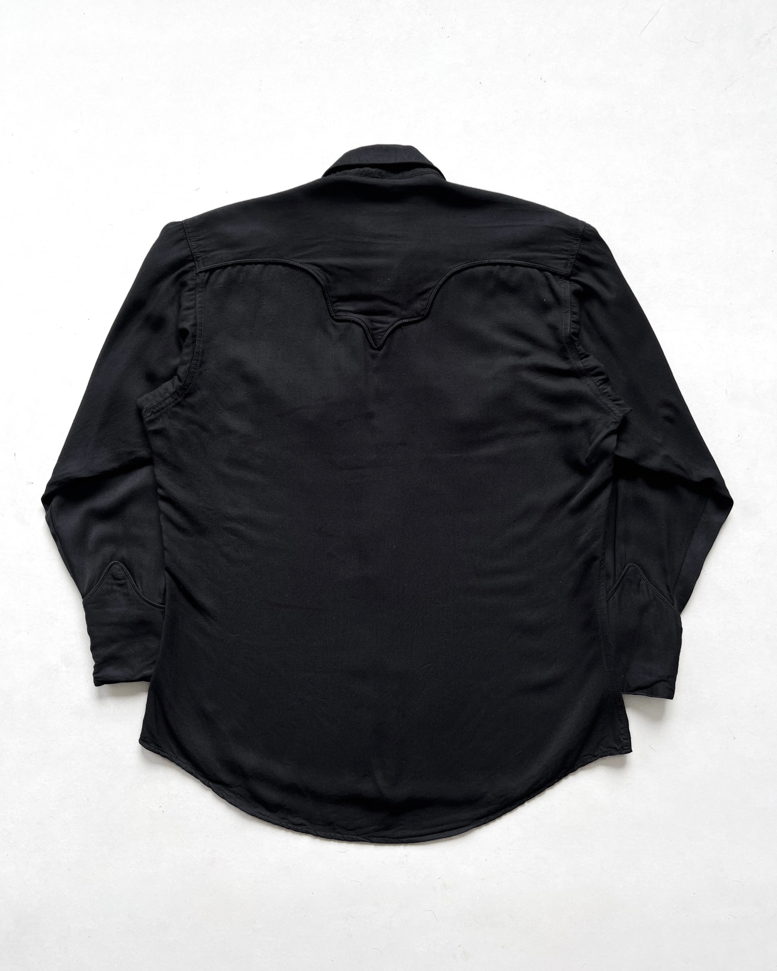 1970S ROCKMOUNT RANCHWEAR RAYON WESTERN SHIRT (M)