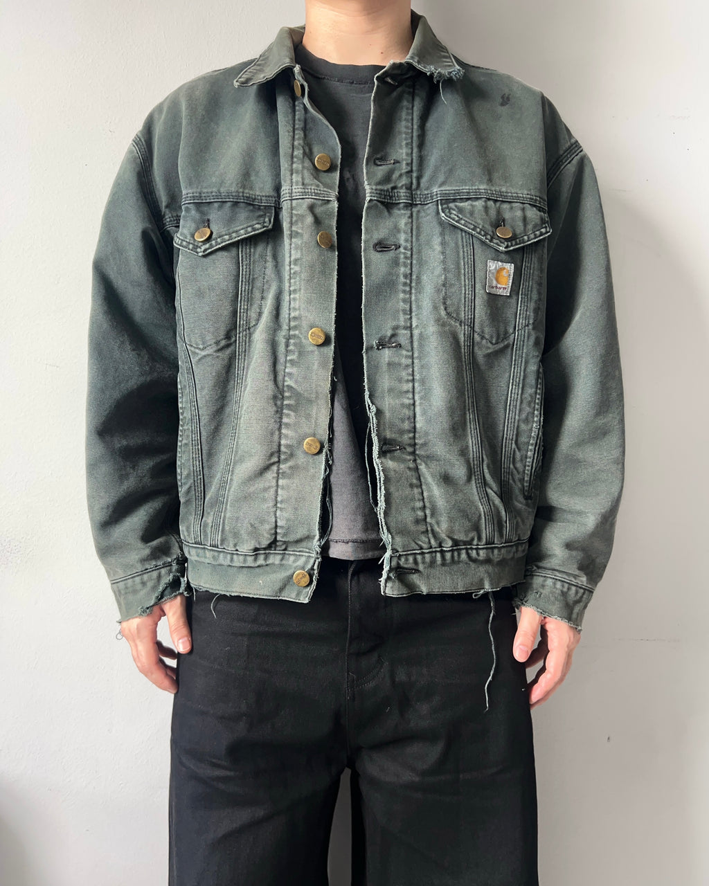 1990S FADED CARHARTT TRUCKER JACKET (L)