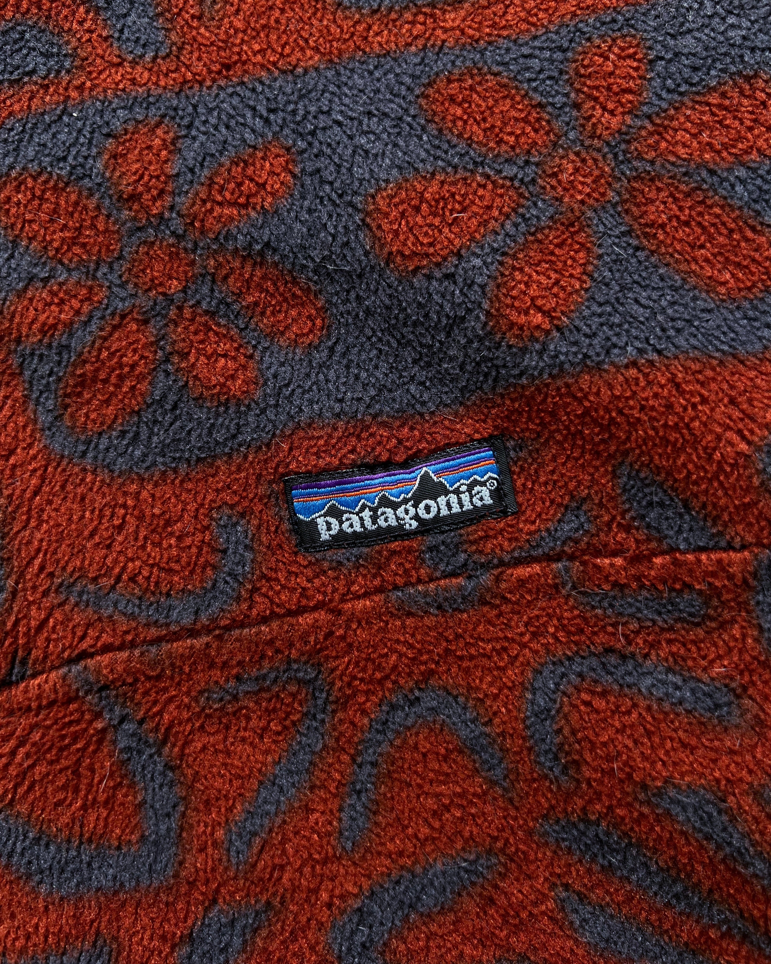 1990S PATAGONIA SYNCHILLA 'ISLAND BLOCK' SNAP-T FLEECE (M)