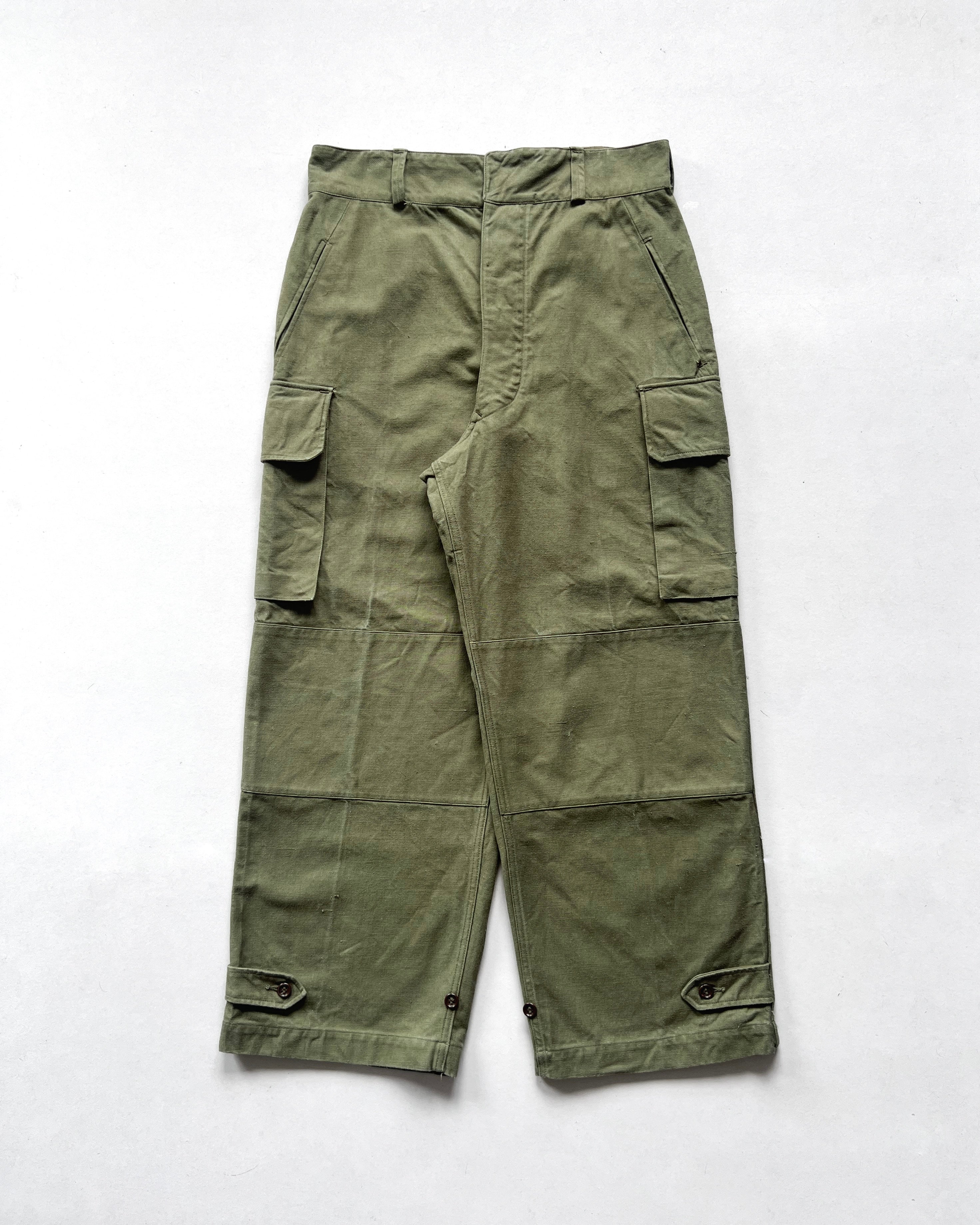1950S FRENCH M-47 STENCILLED CARGO PANTS (34)