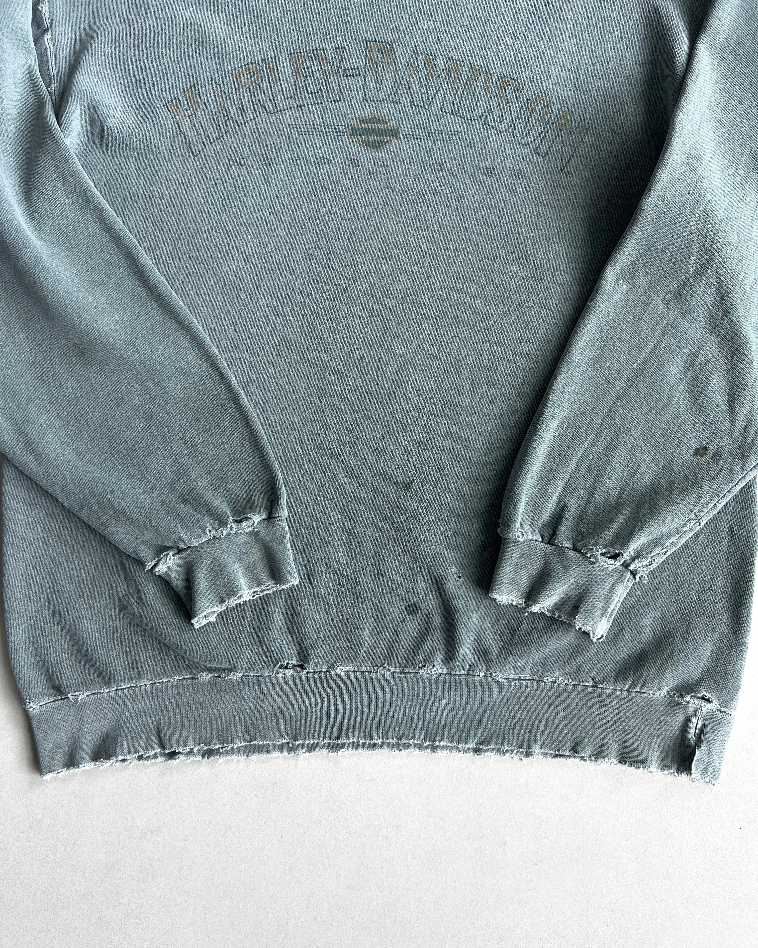 1990S FADED HARLEY DAVISON DISTRESSED SWEATSHIRT (L)