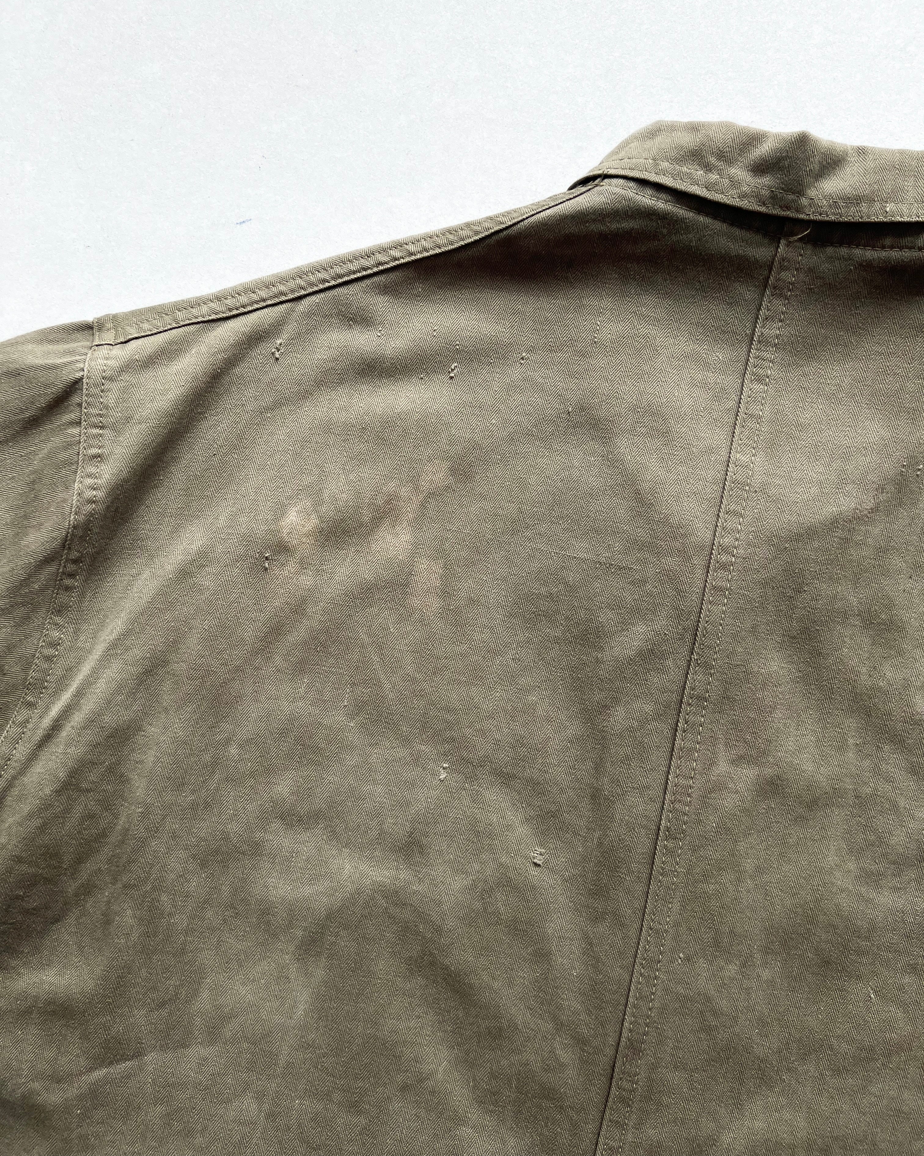 1970S FRENCH HBT WORK CHORE JACKET (XL)