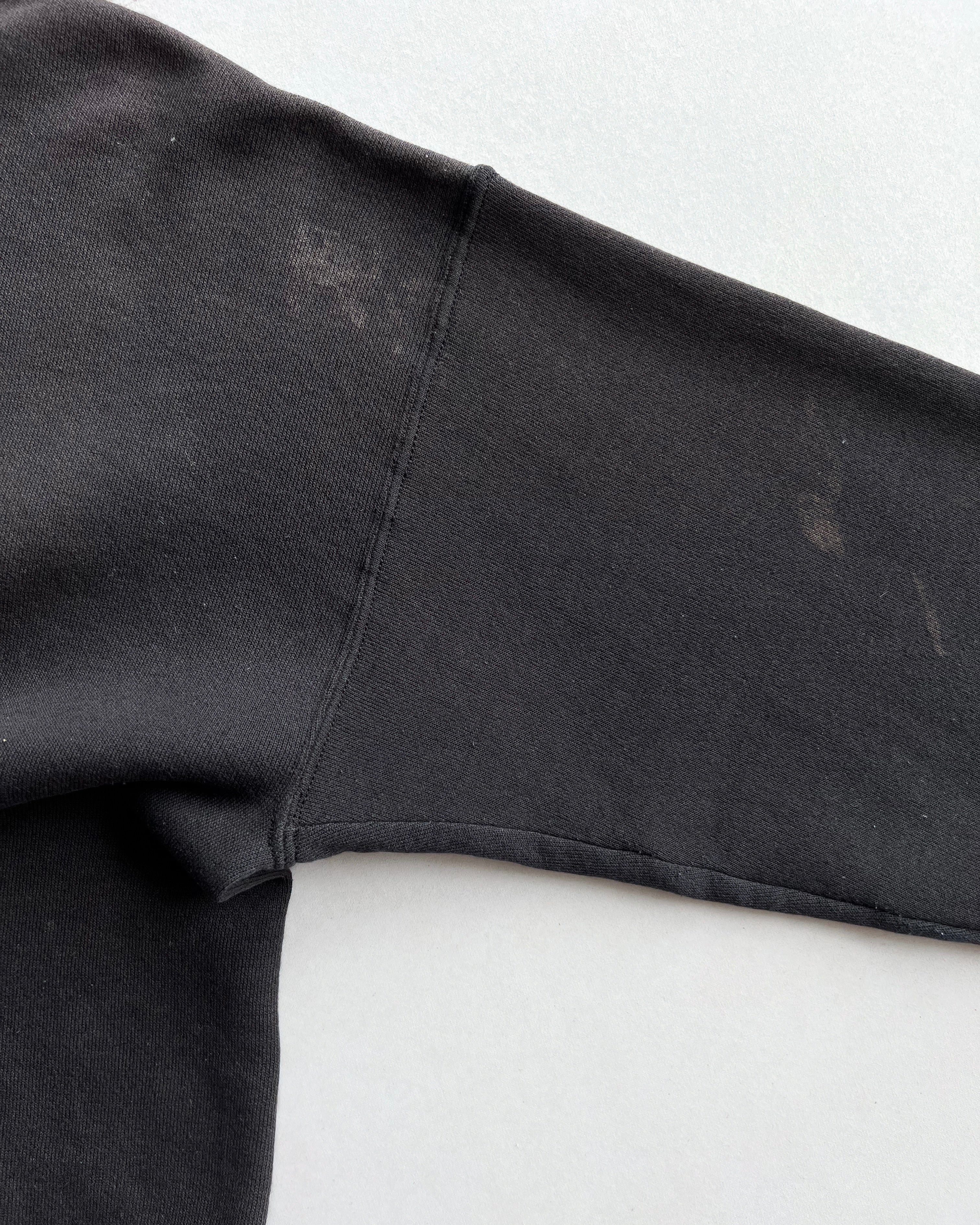 1990S SUN FADED BLACK DISCUS ATHLETIC HOODIE (L)
