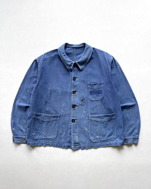 1940S LE FORT-BEAU FRENCH V POCKET CHORE JACKET (XL)