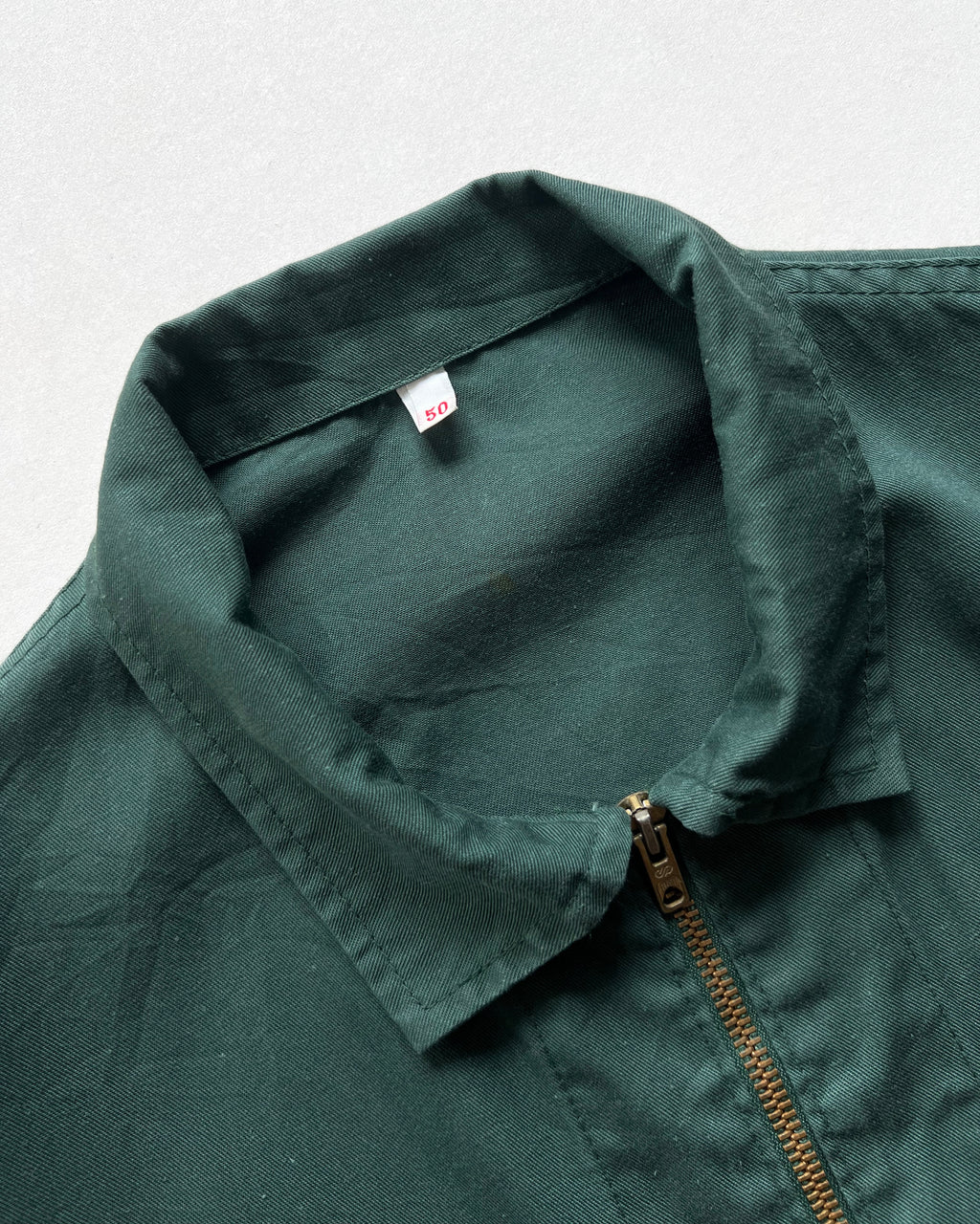 1970S GREEN FRENCH CYCLIST WORK JACKET (L)