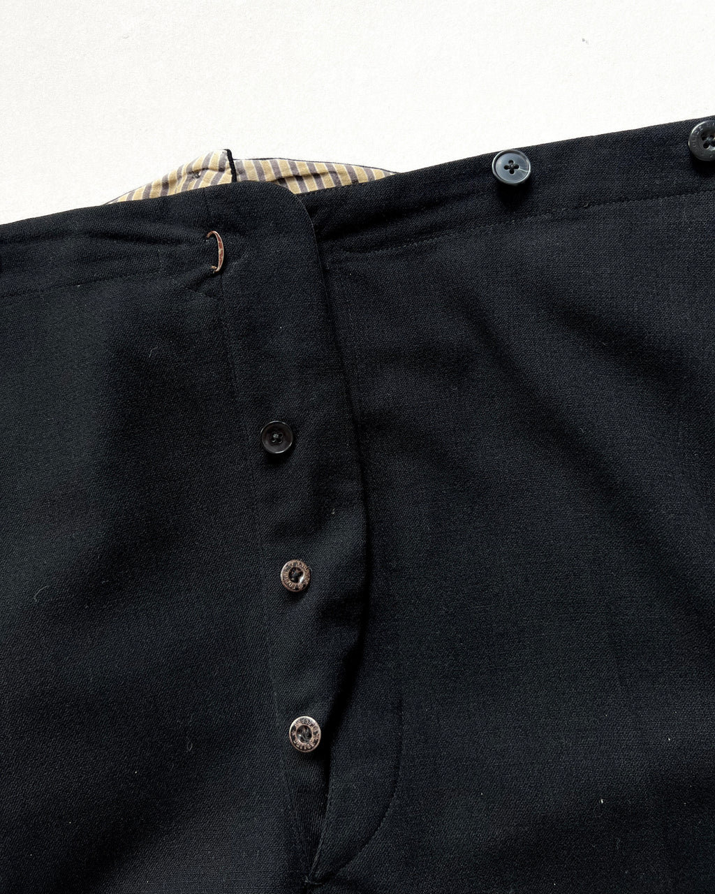 1930S EUROPE BLACK GENTLEMAN BUCKLE TROUSERS (34-39)