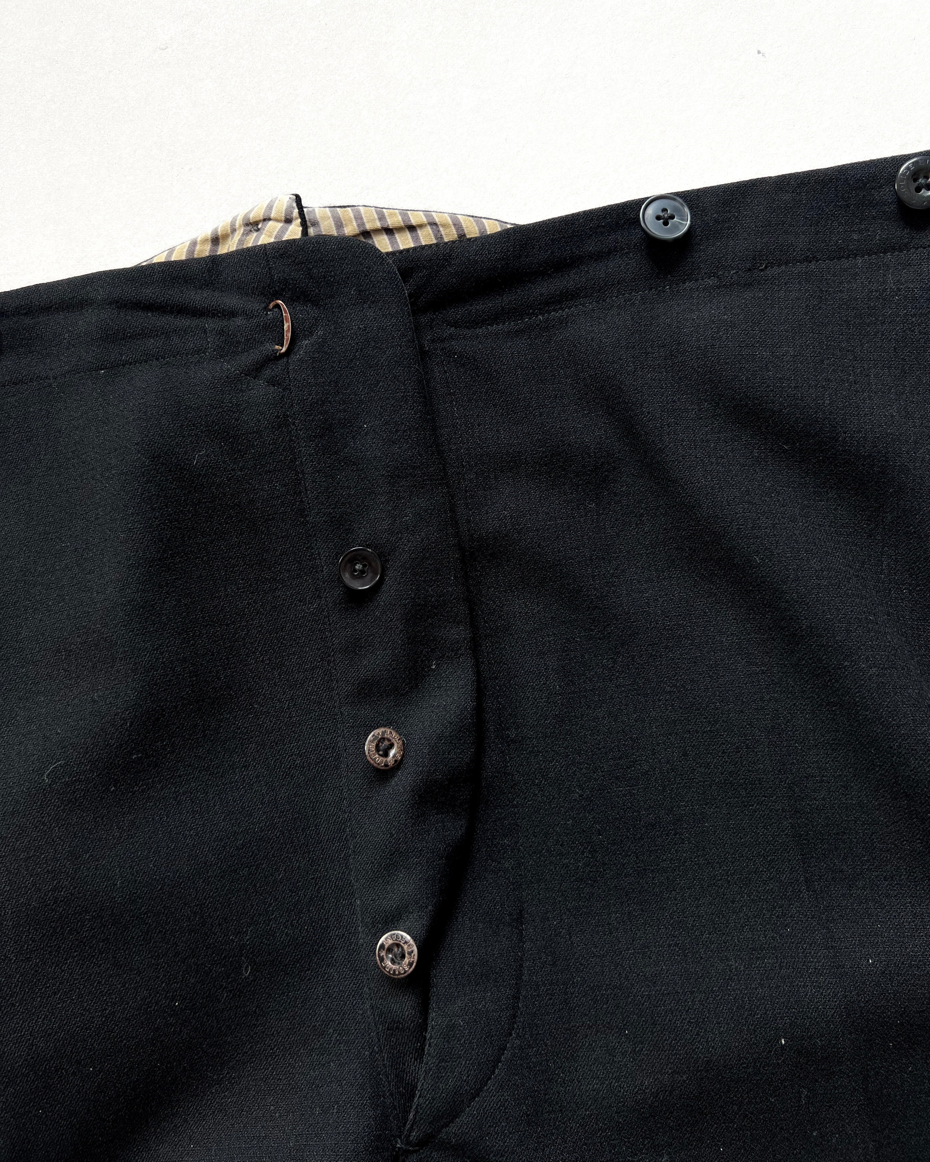 1930S EUROPE BLACK GENTLEMAN BUCKLE TROUSERS (34-39)