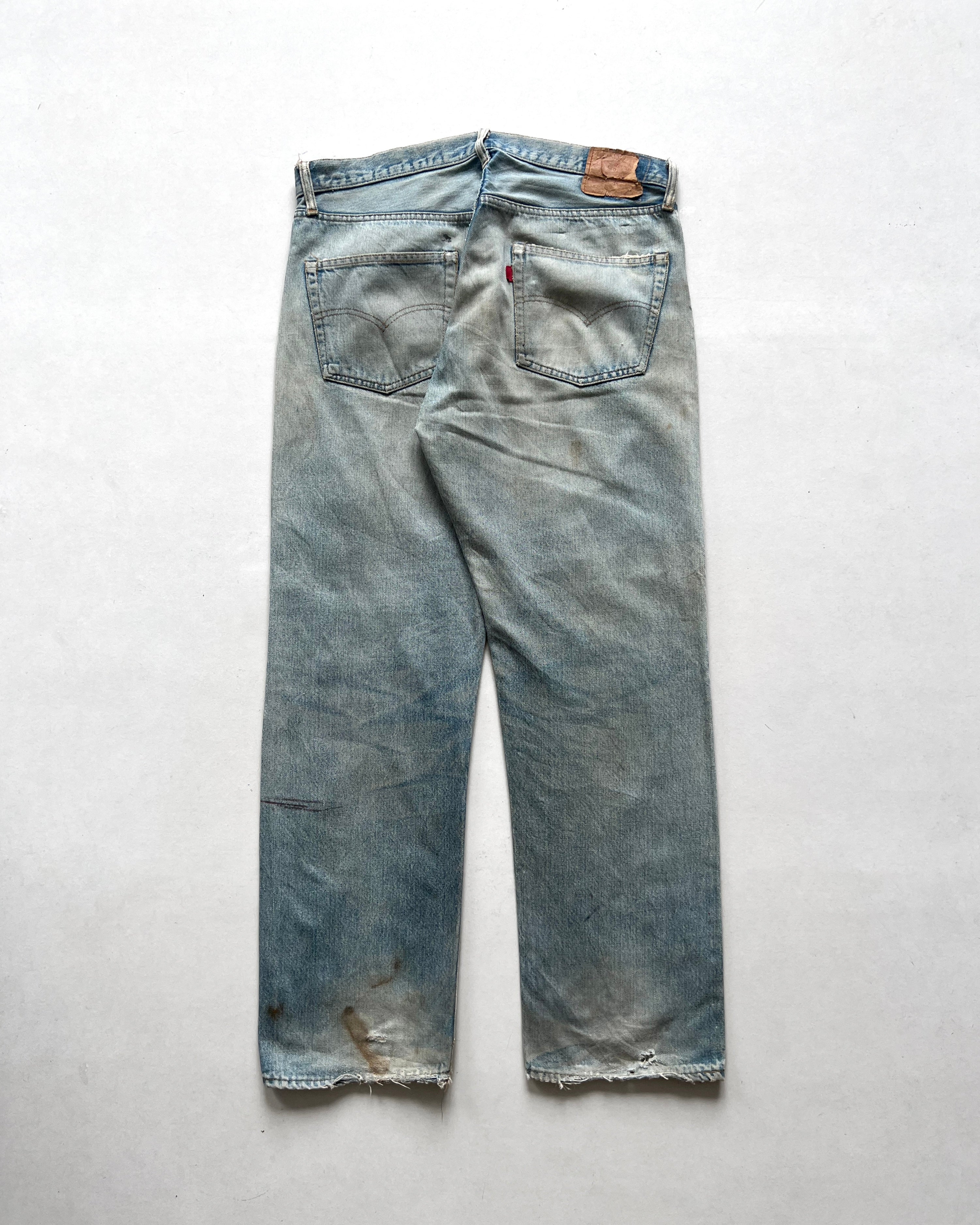 1970S LEVI'S REDLINE SELVEDGE REPAIRED JEANS (36)