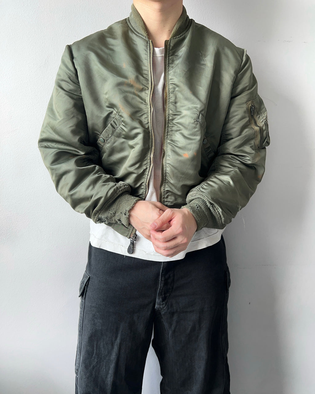 1960S USAF L2-B RAYON FLIGHT BOMBER JACKET (M)