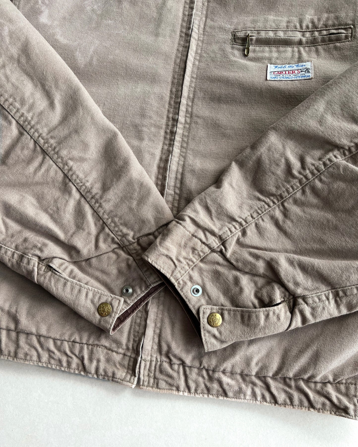 1980S SUN FADED CARTER'S CANVAS WORK JACKET (L)