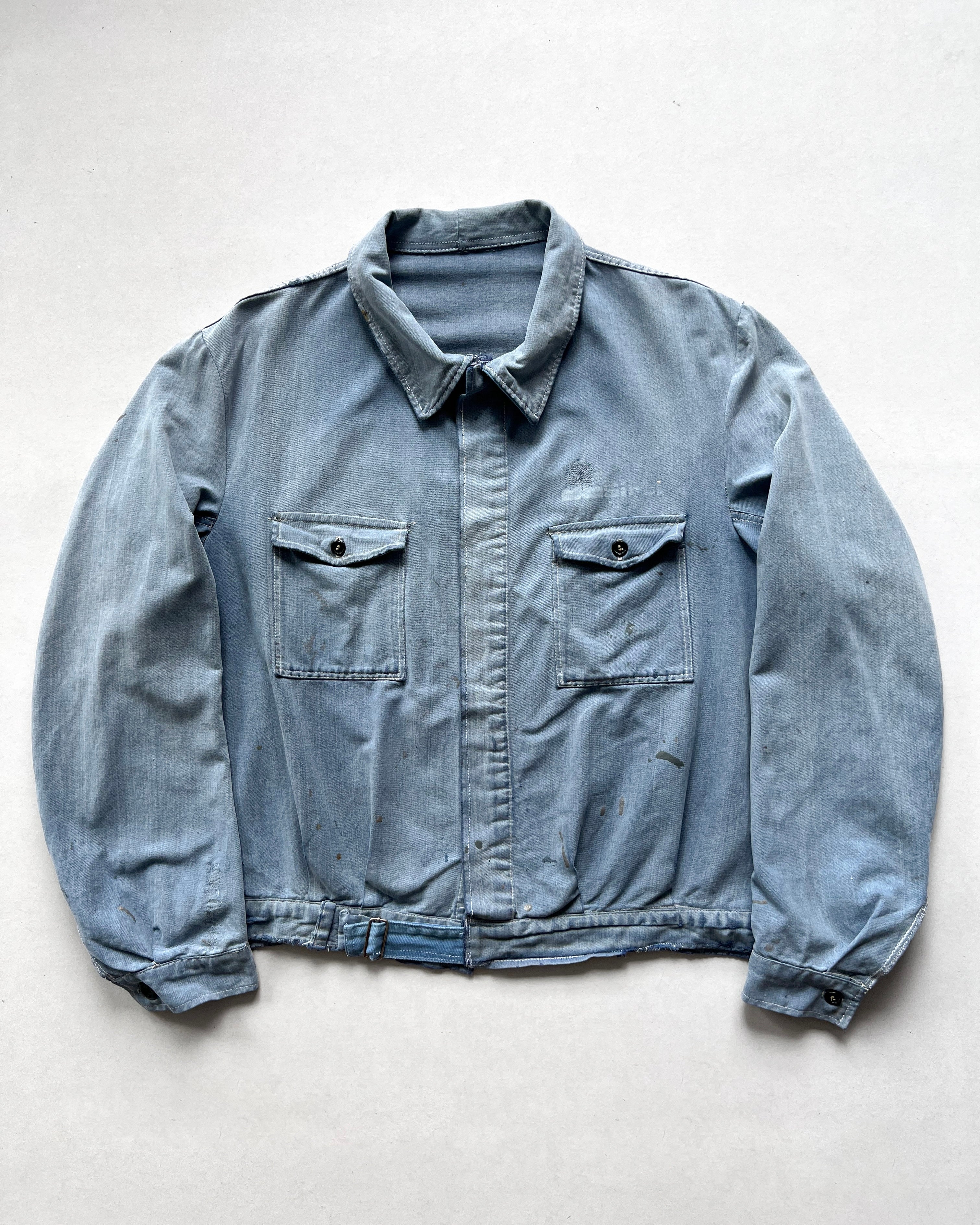 1950S FADED FRENCH WORK DOUBLE POCKET JACKET (XL)