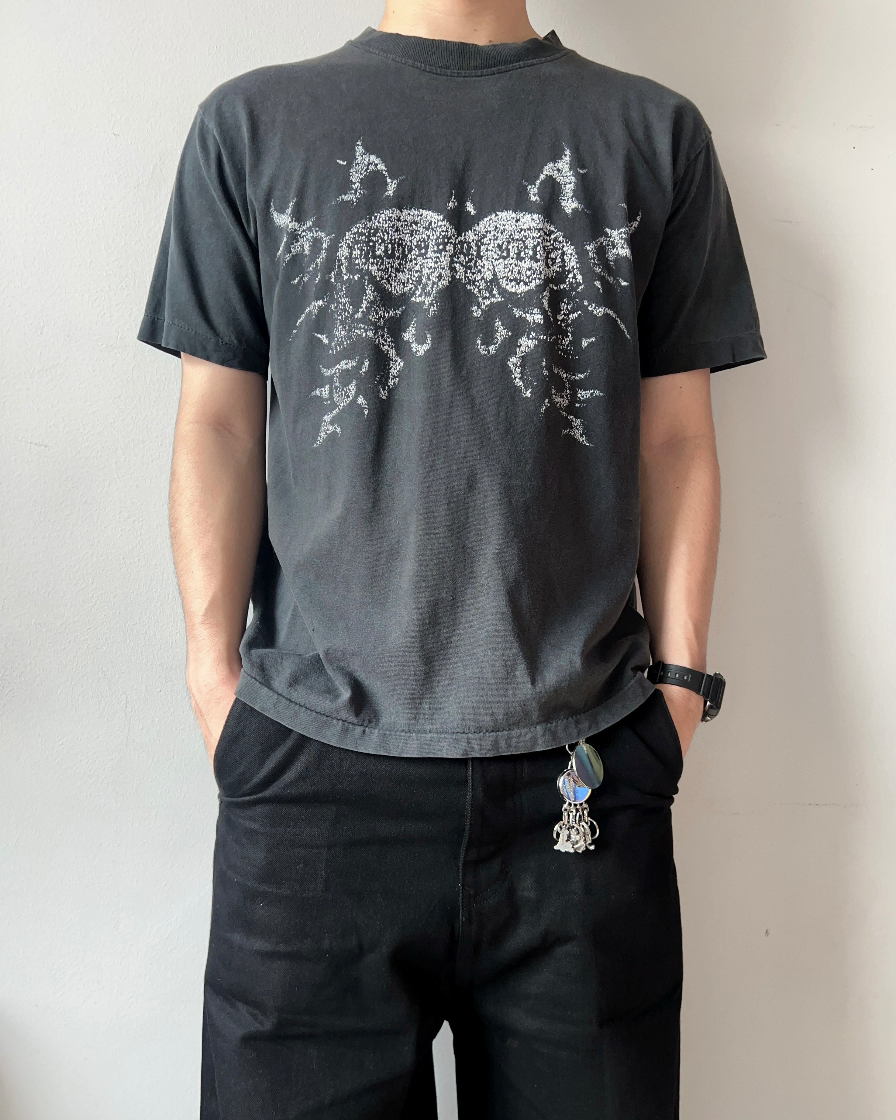 1990S FADED SKULL SINGLE STITCH GRAPHIC TEE (L)