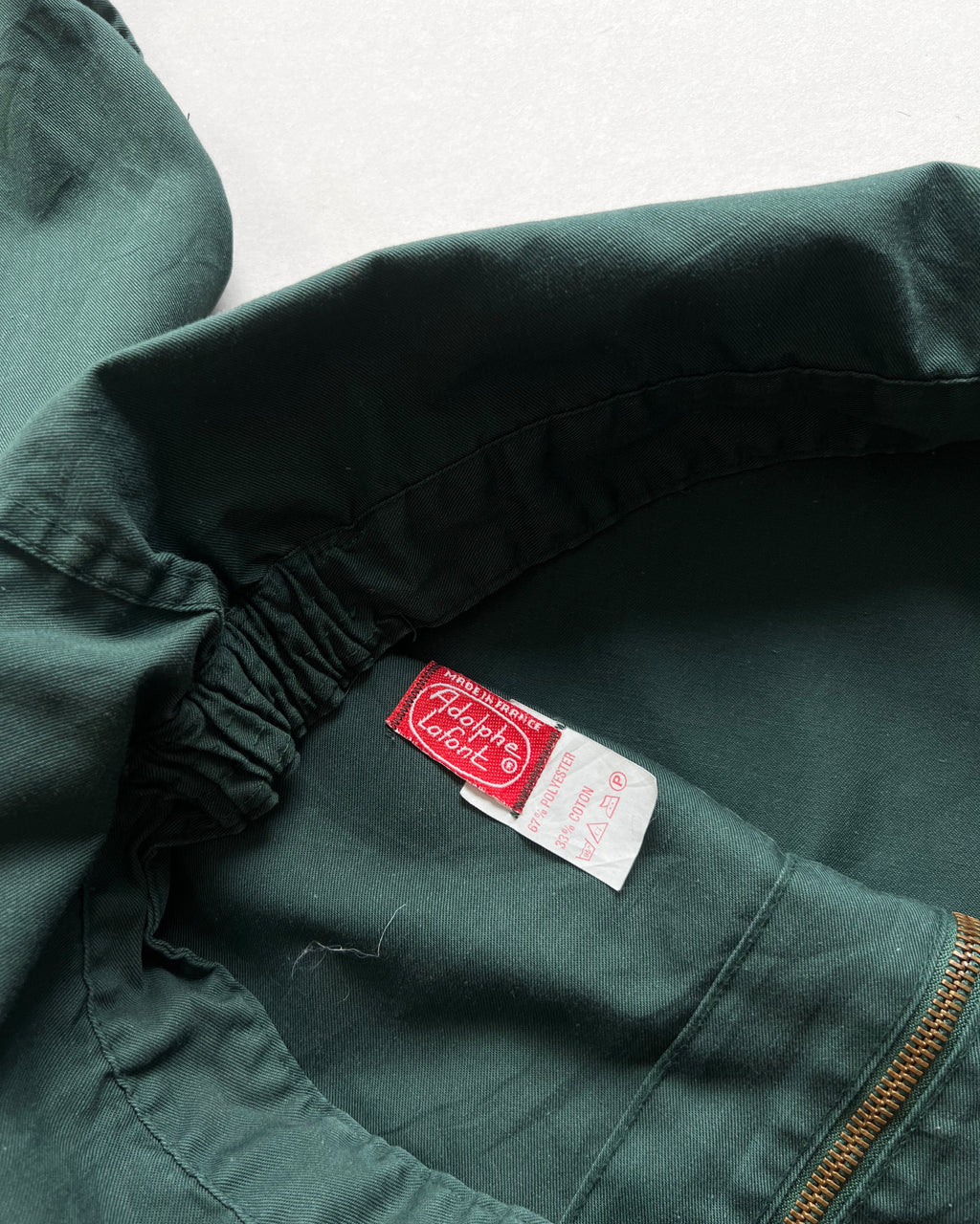 1970S GREEN FRENCH CYCLIST WORK JACKET (L)