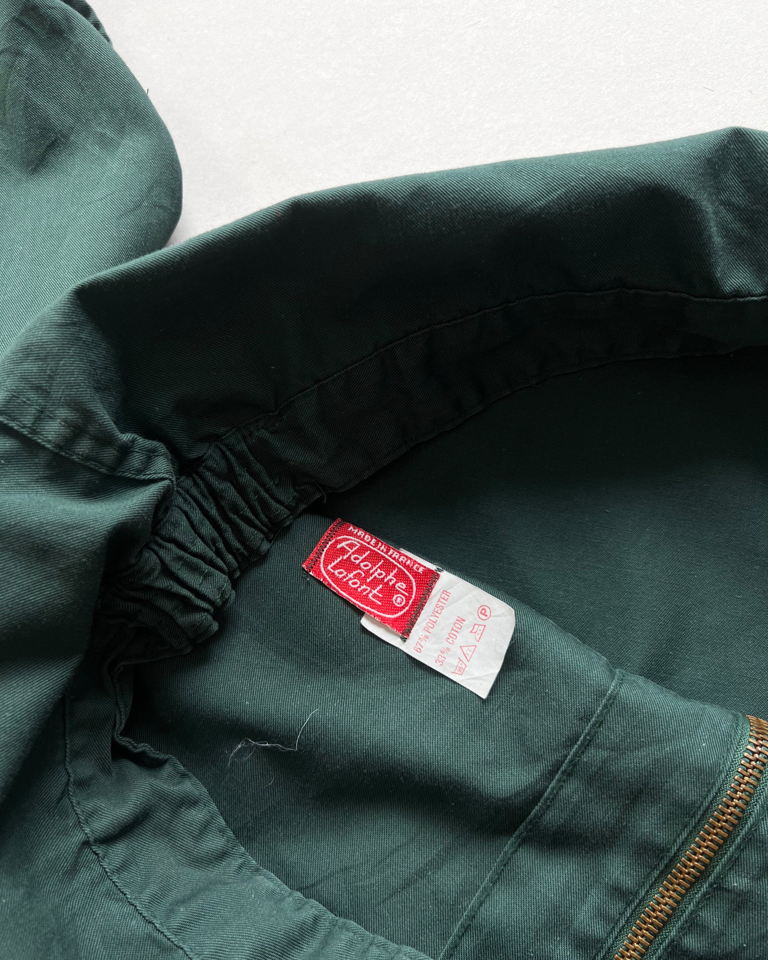 1970S GREEN FRENCH CYCLIST WORK JACKET (L)