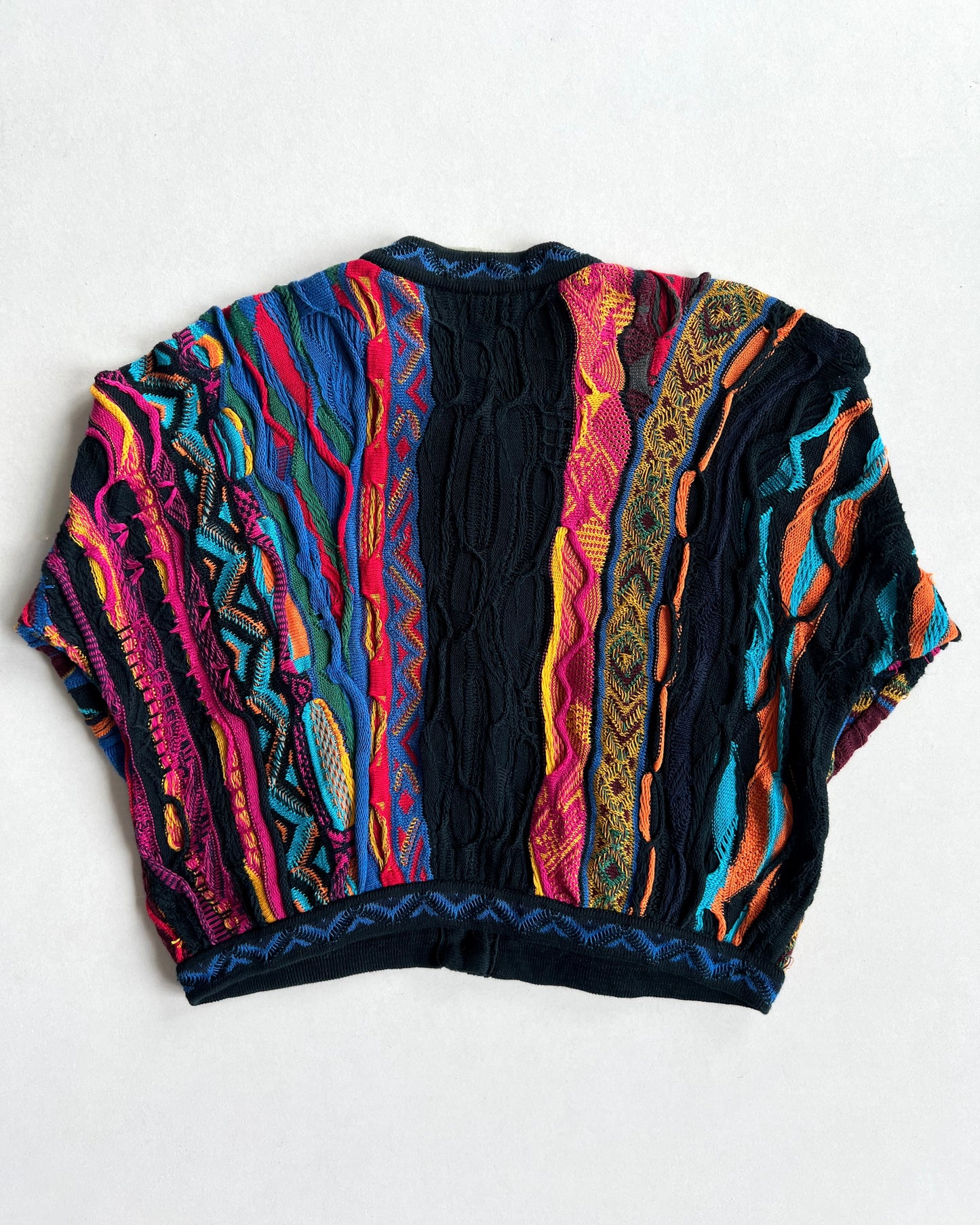 1990S MULTICOLOUR COOGI KNIT CARDIGAN (M)