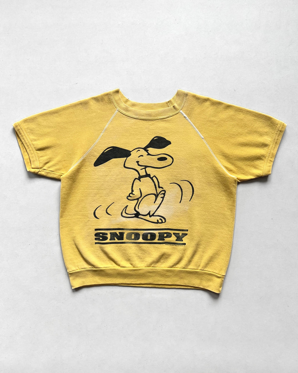 1970S SNOOPY RAGLAN SHORT SLEEVES SWEATSHIRT (M)