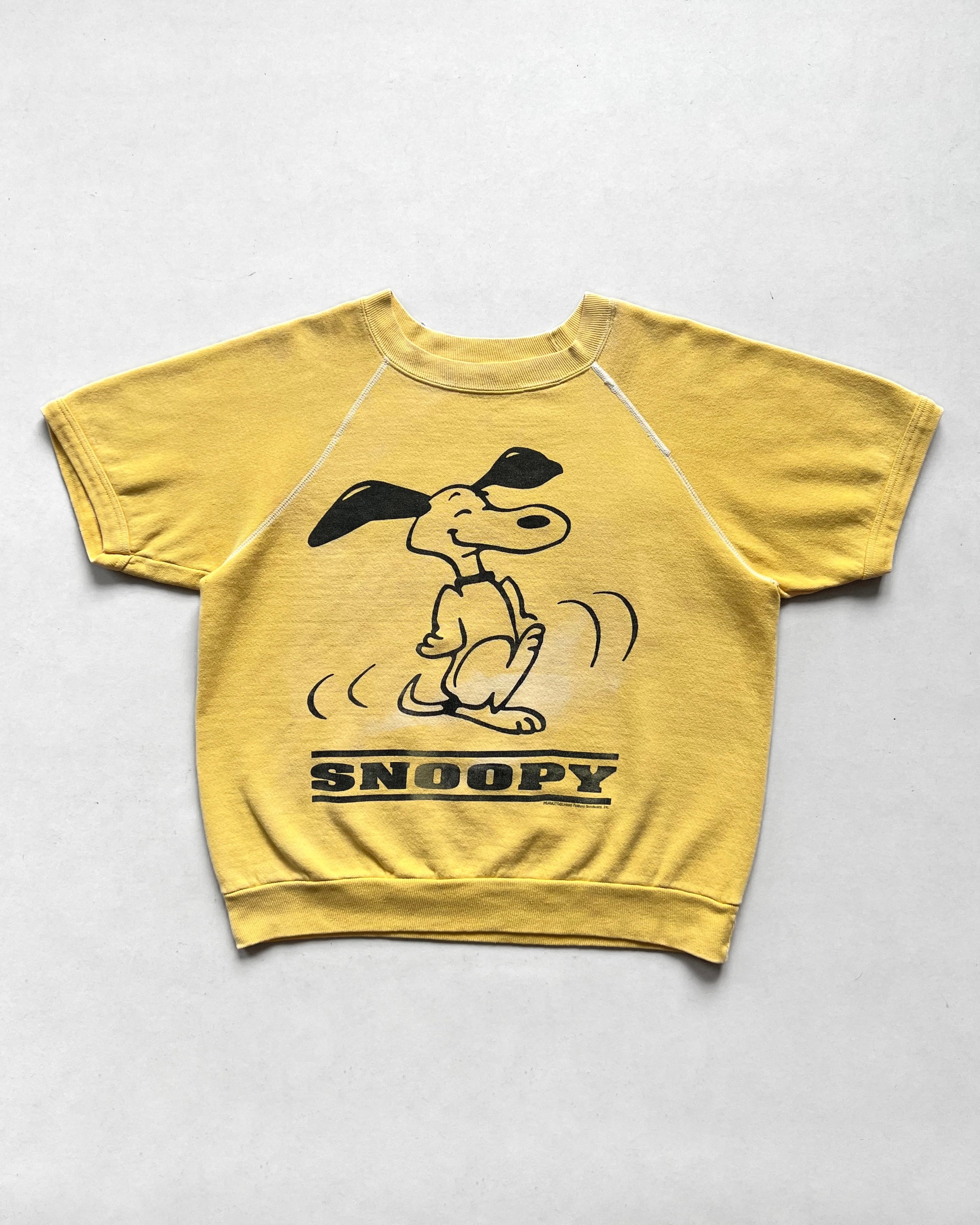 1970S SNOOPY RAGLAN SHORT SLEEVES SWEATSHIRT (M)