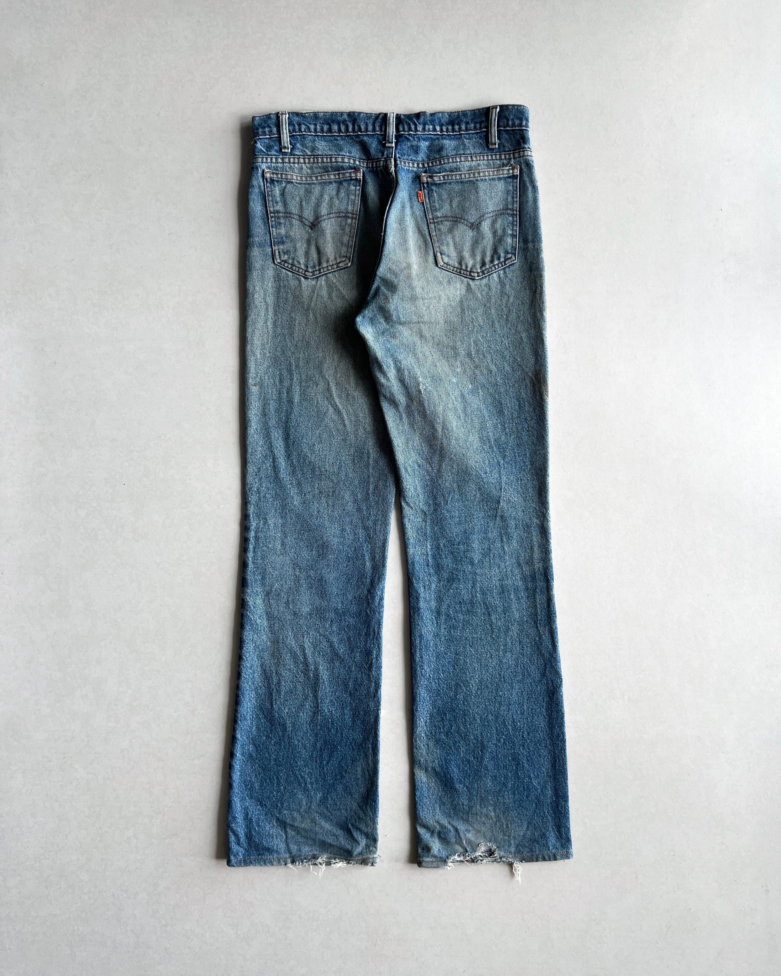 1970S FADED WASHED LEVI'S 517 FLARE JEANS (34X36)