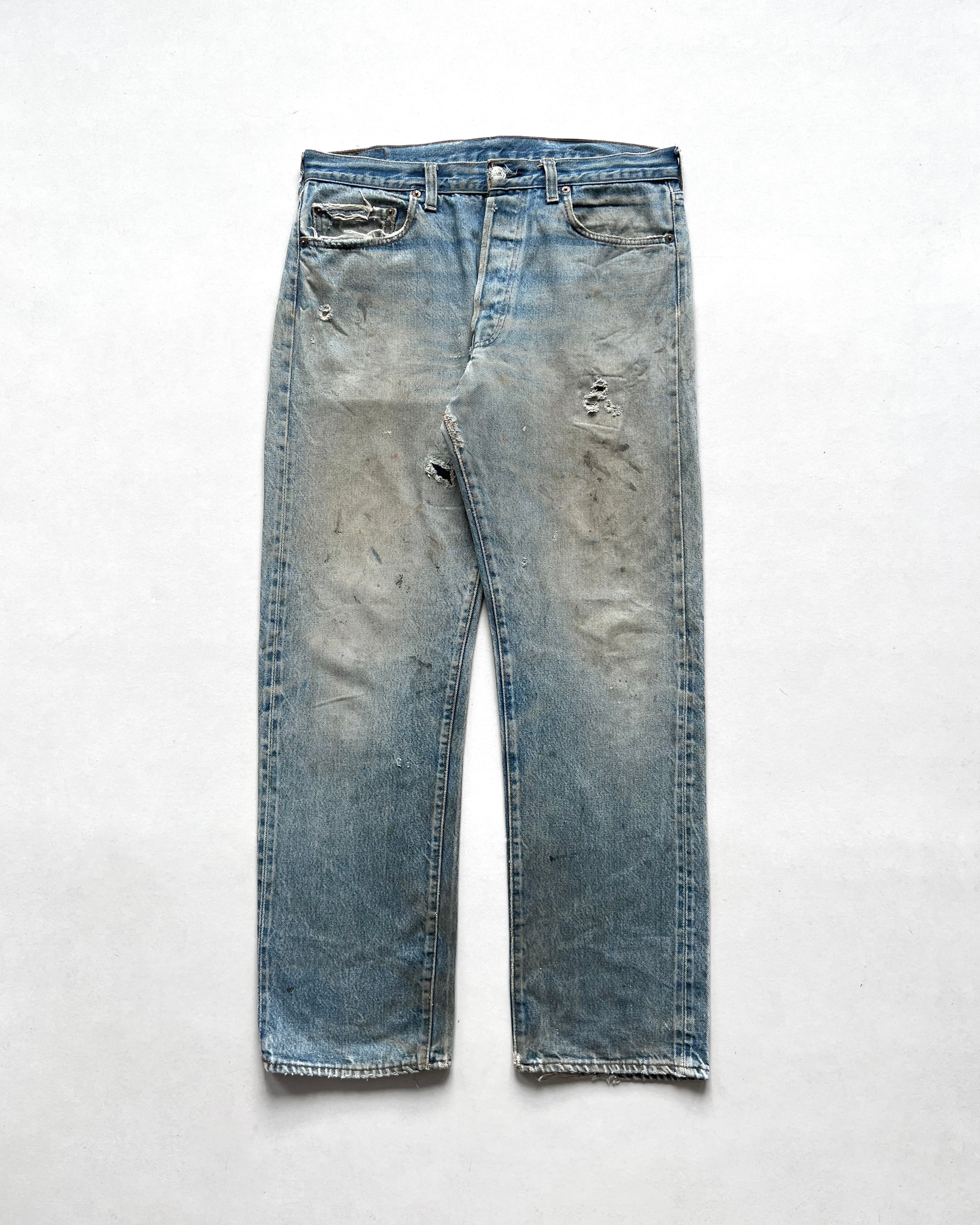 1980S FADED LEVI'S 501 REDLINE SELVEDGE JEANS (34)