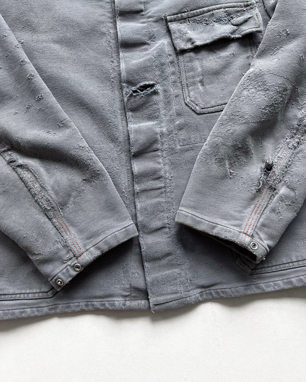 1960S GERMAN MOLESKIN DISTRESSED WORK JACKET (L)