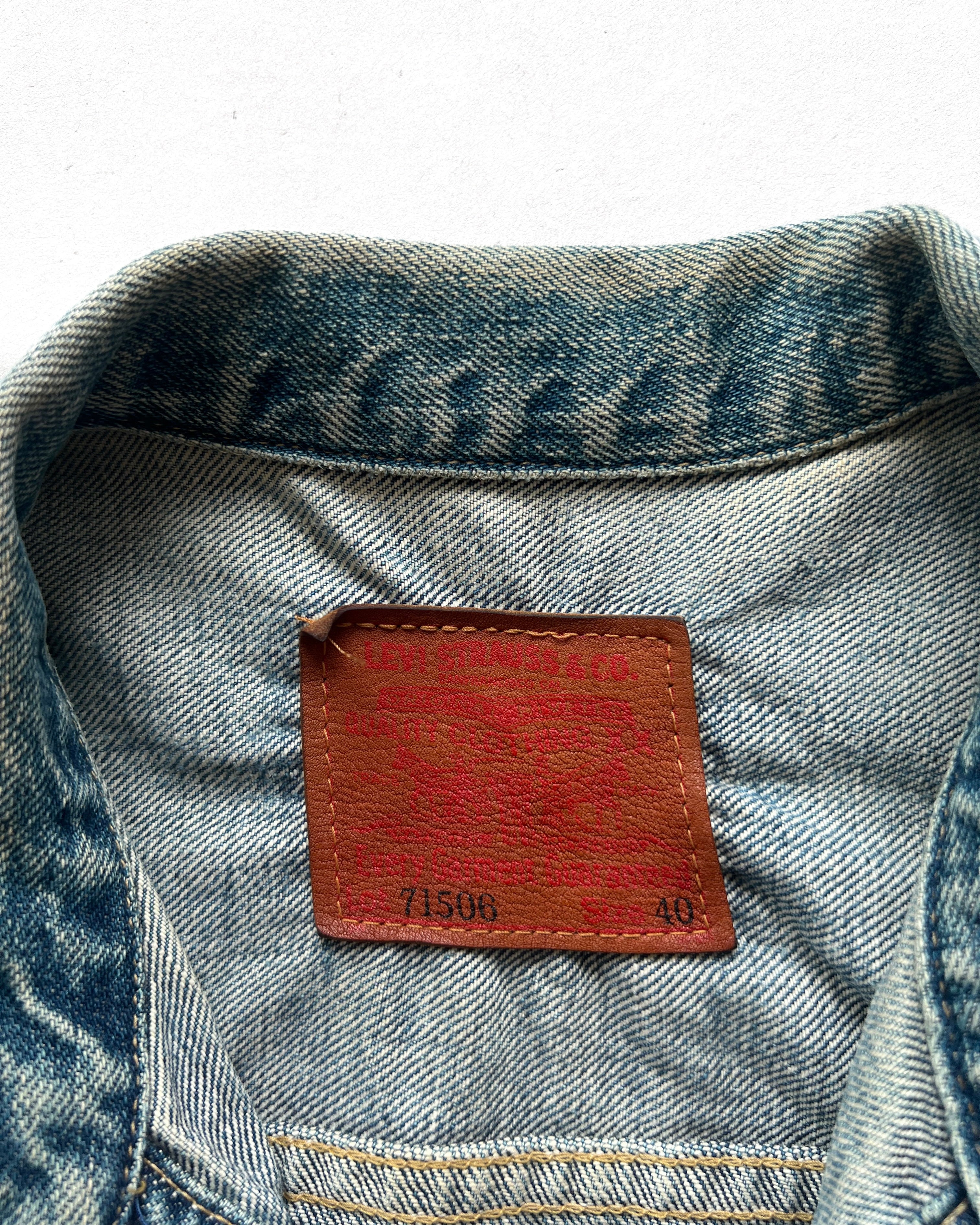 1990S FADED LEVI'S BIG E TYPE I SELVEDGE DENIM JACKET (M)