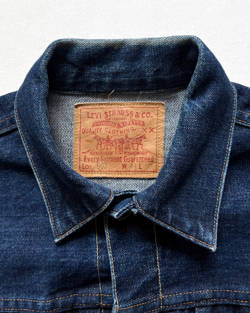 1990S LVC 507 BIG E TYPE II SELVEGE DENIM JACKET (44)