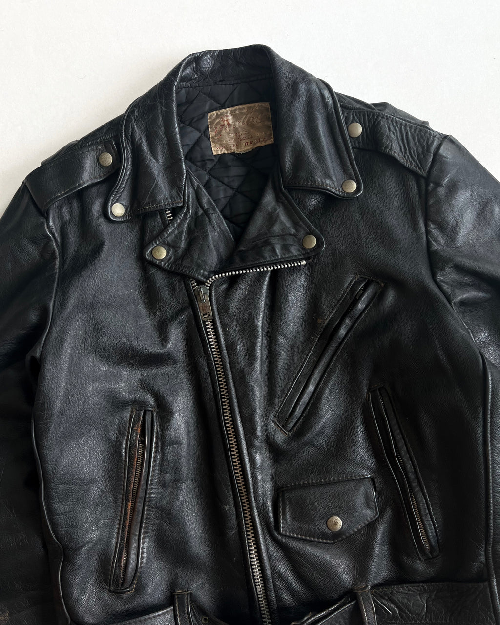 1960S EXCELLED LEATHER BIKER JACKET (M)